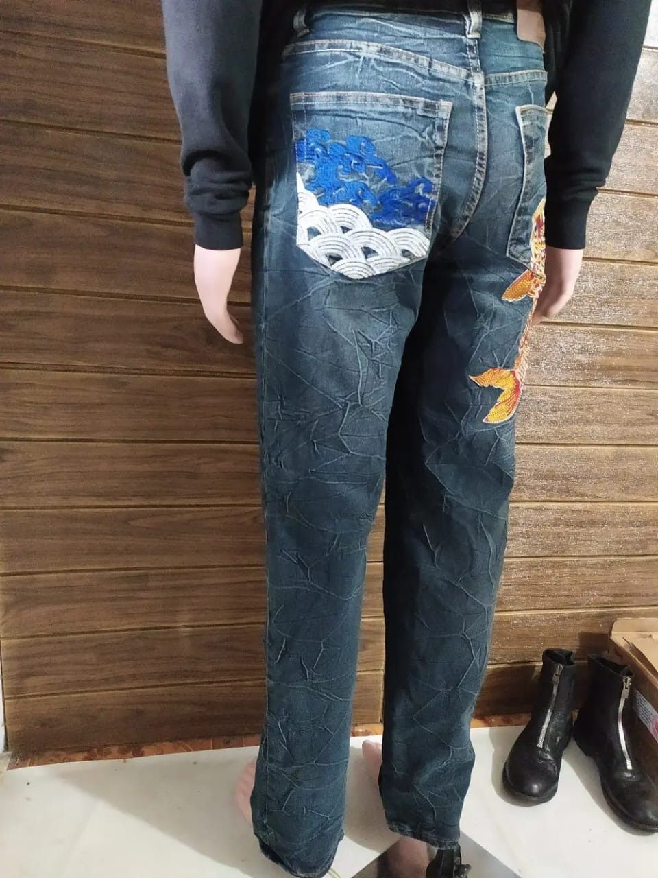 Other Ice Point Embroidery Koi Fish Jeans Size US 30 / EU 46 - 15 Thumbnail