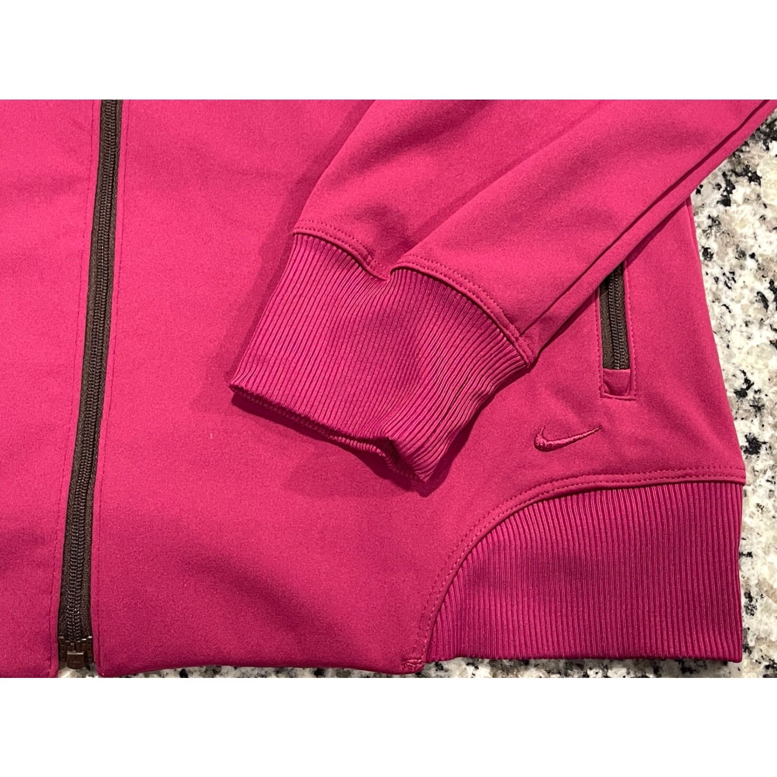 Nike Nike Dri-Fit Chinquapin Embroidered Logo Jacket - Plum Small Women Golf Track Jacket Size S / US 4 / IT 40 - 2 Thumbnail