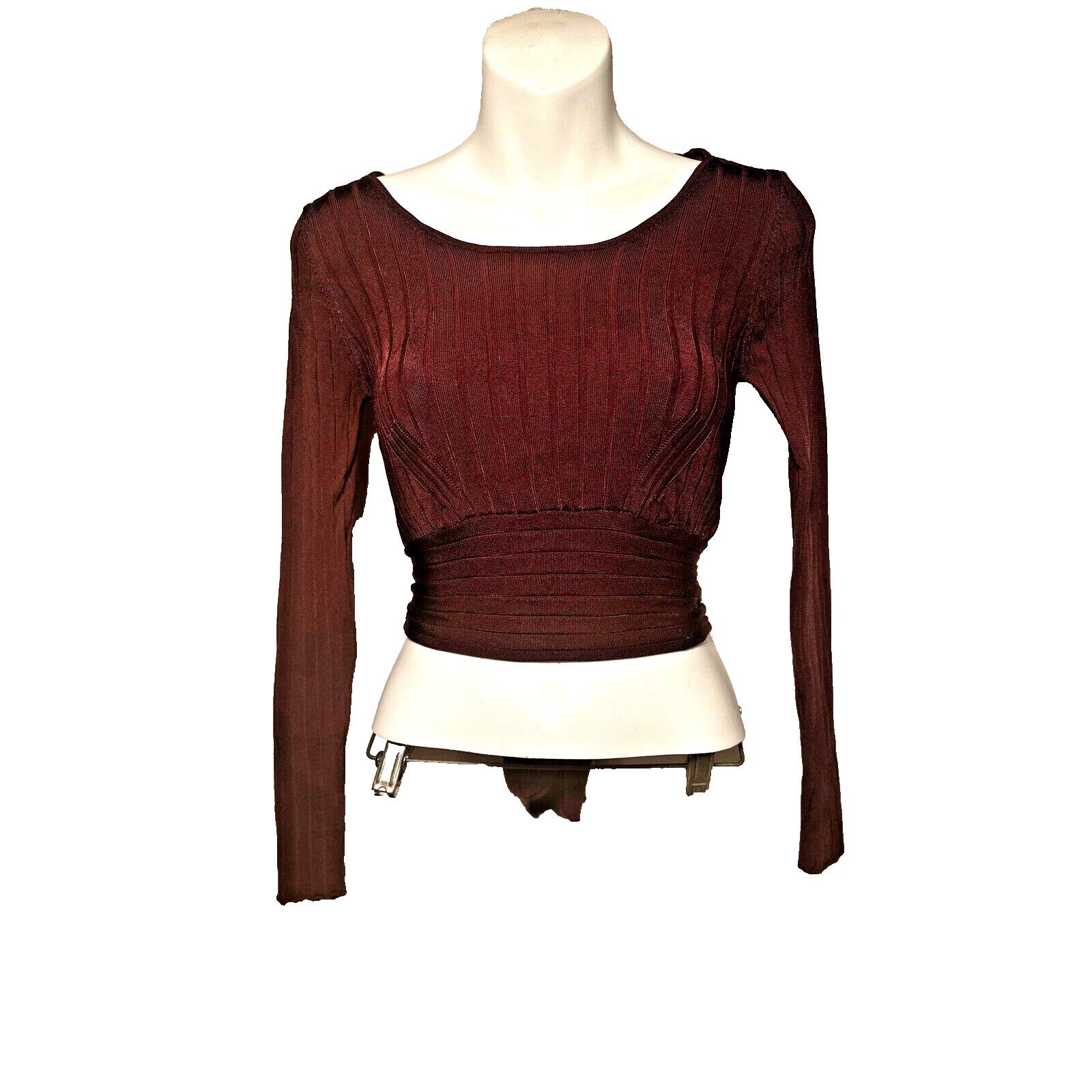 Zara Zara Ribbed Crop Tie Top Women Sz M Quiet Luxury Coquette Size M / US 6-8 / IT 42-44 - 1 Thumbnail