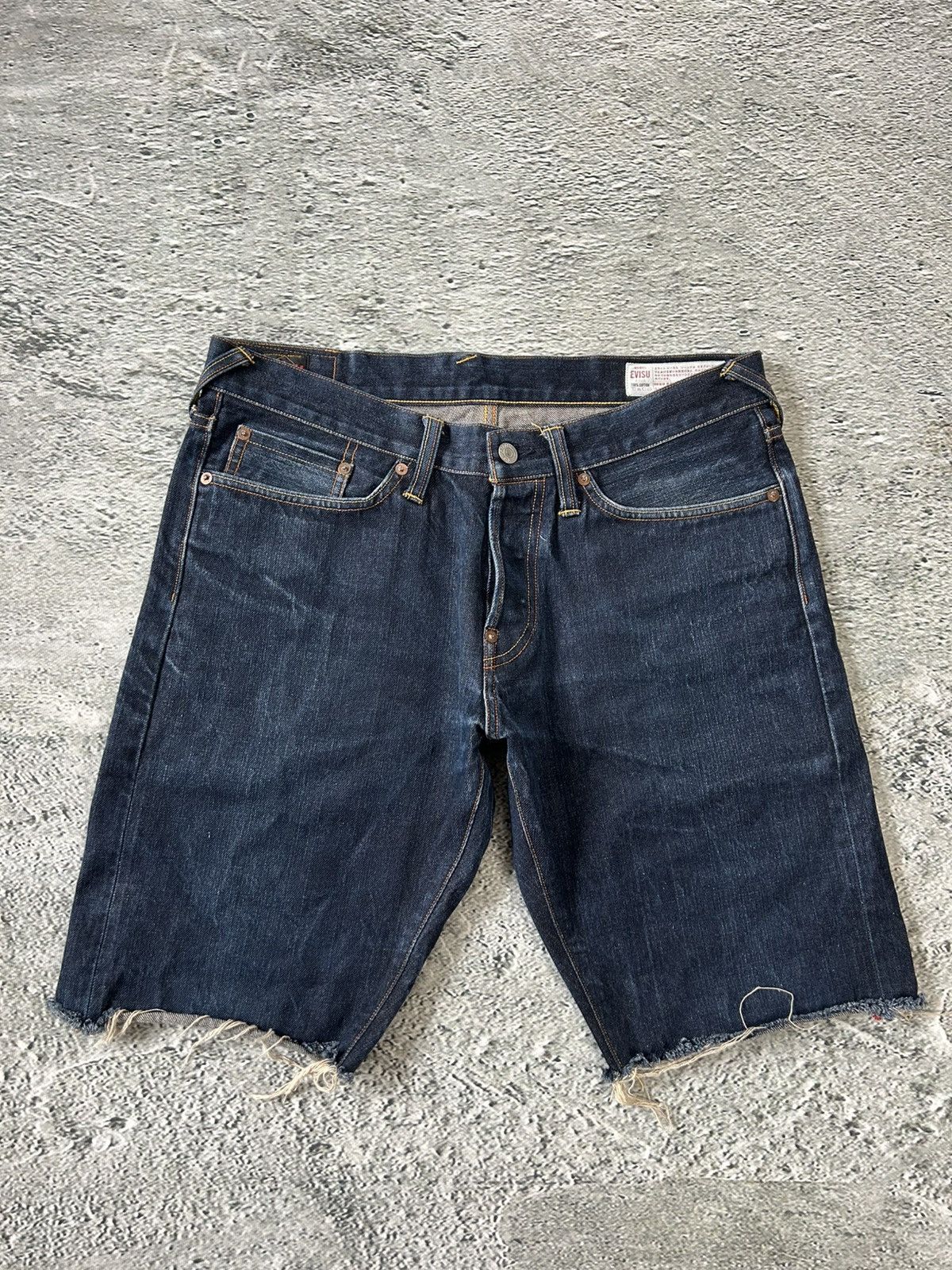 Evisu Evisu jorts navy blue Y2K shorts denim white seagulls Size US 34 / EU 50 - 6 Thumbnail