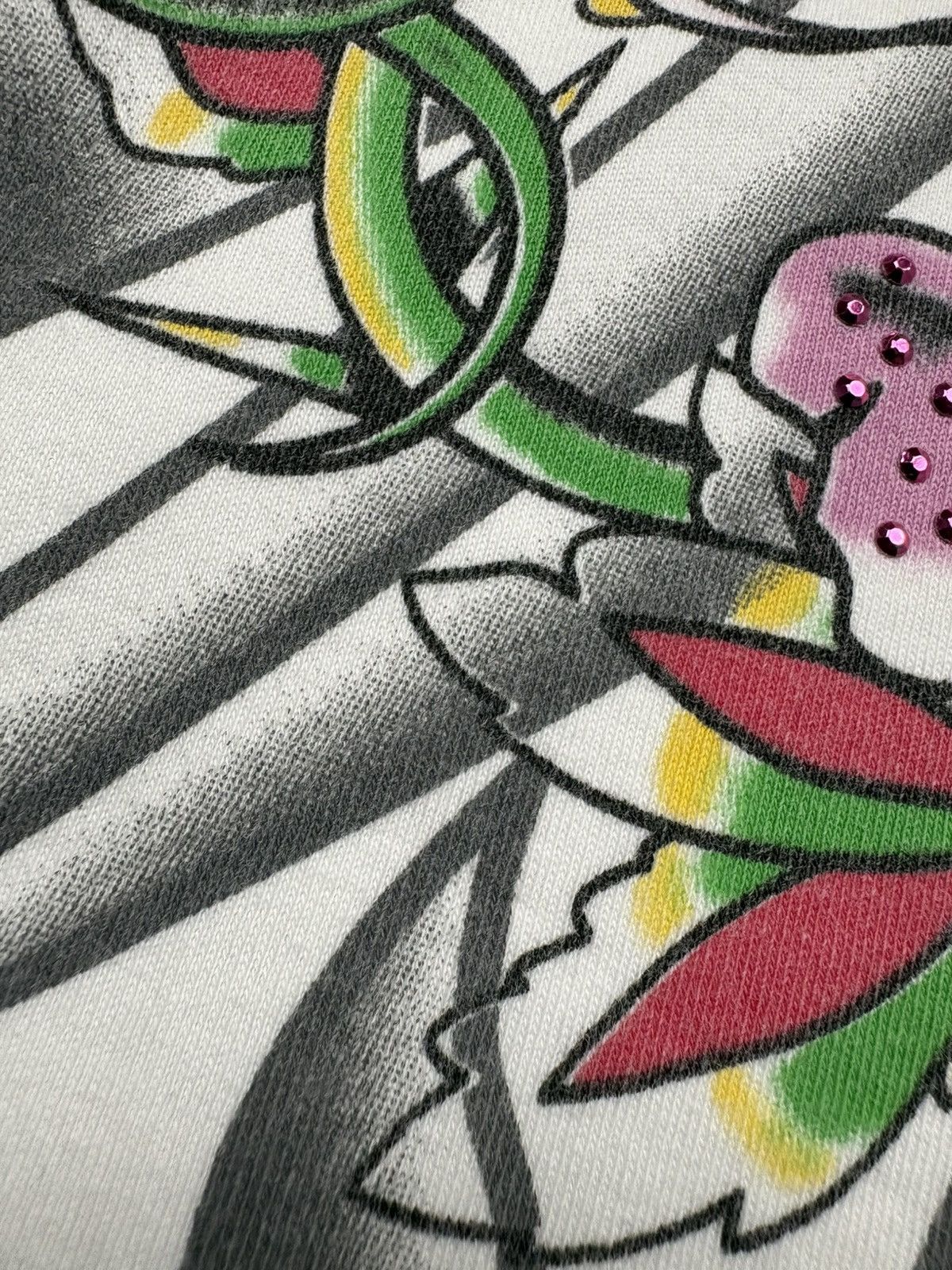 Ed Hardy Ed Hardy Early 2000s “Kills Me Slowly” Rhinestone T-Shirt XL Size US XL / EU 56 / 4 - 11 Thumbnail