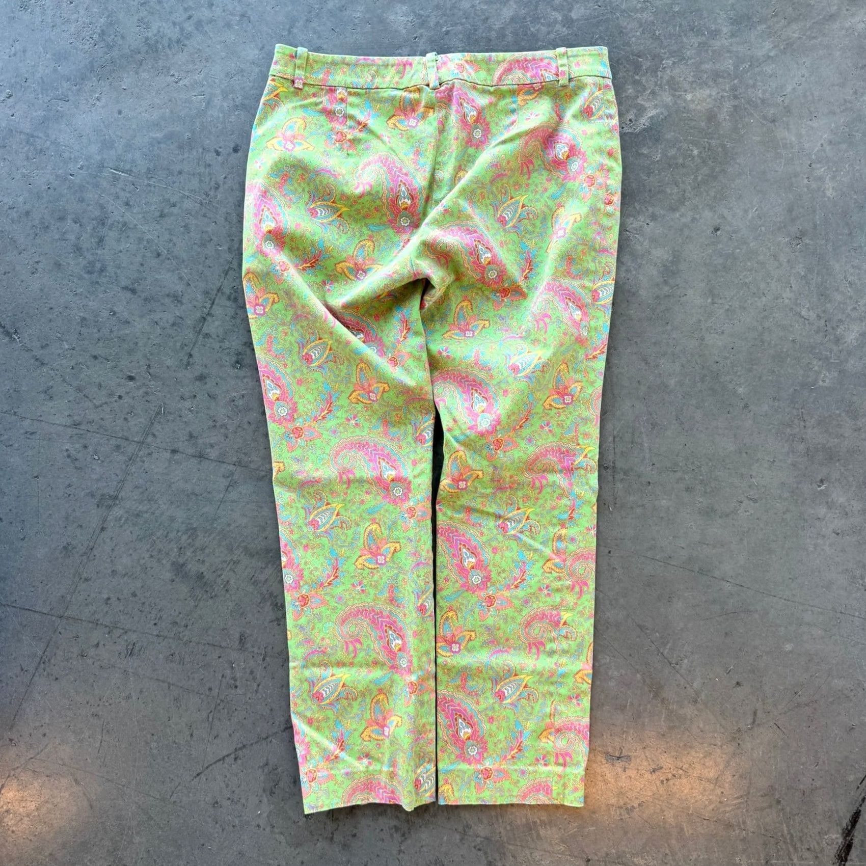 Vintage VINTAGE Polo Ralph Lauren Paisley Green Pink Chino Pants Women's Size 6 Capri Size 28" / US 6 / IT 42 - 2 Thumbnail