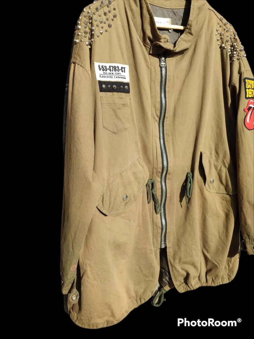 Seditionaries SCALE Studded Military Jacket w/ Rolling Stones Patch Size US L / EU 52-54 / 3 - 5 Thumbnail