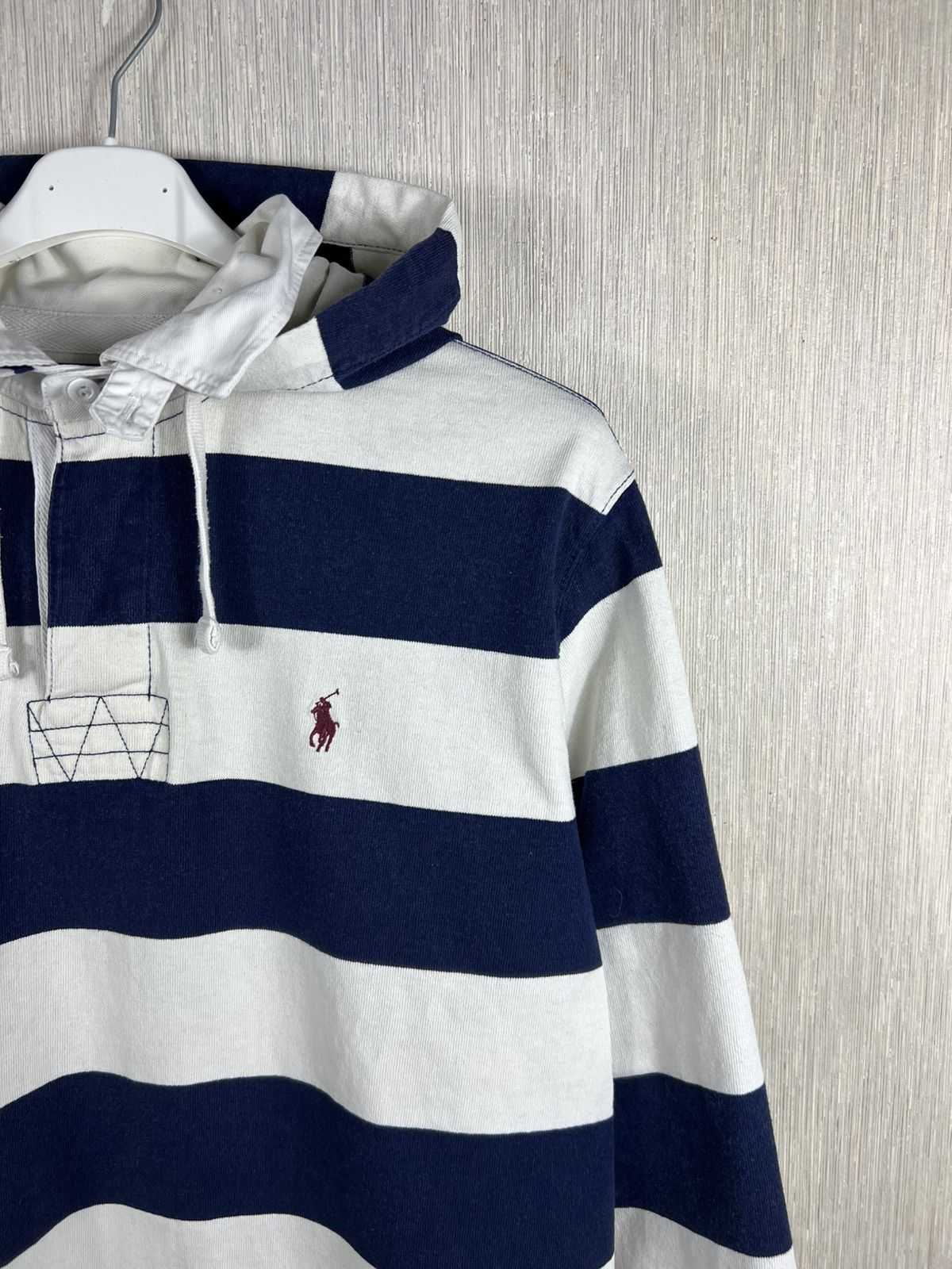Polo Ralph Lauren Vintage 90s Polo Ralph Lauren striped golf hoodie chest logo Size US XL / EU 56 / 4 - 3 Thumbnail