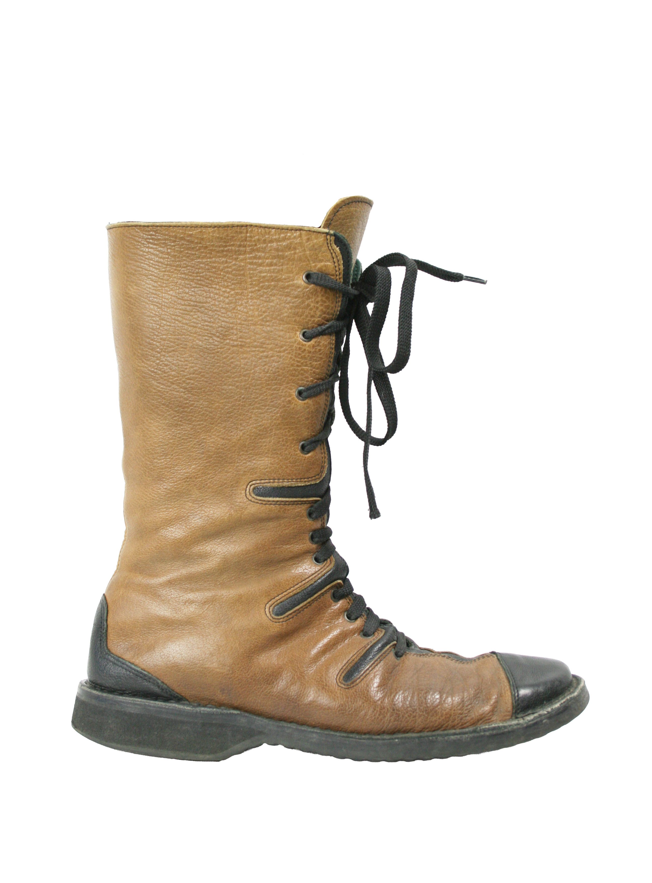 Japanese Brand Bubetti 00S Y2K Avant Garde Crepe Boots Vintage Size US 10.5 / IT 40.5 - 1 Thumbnail