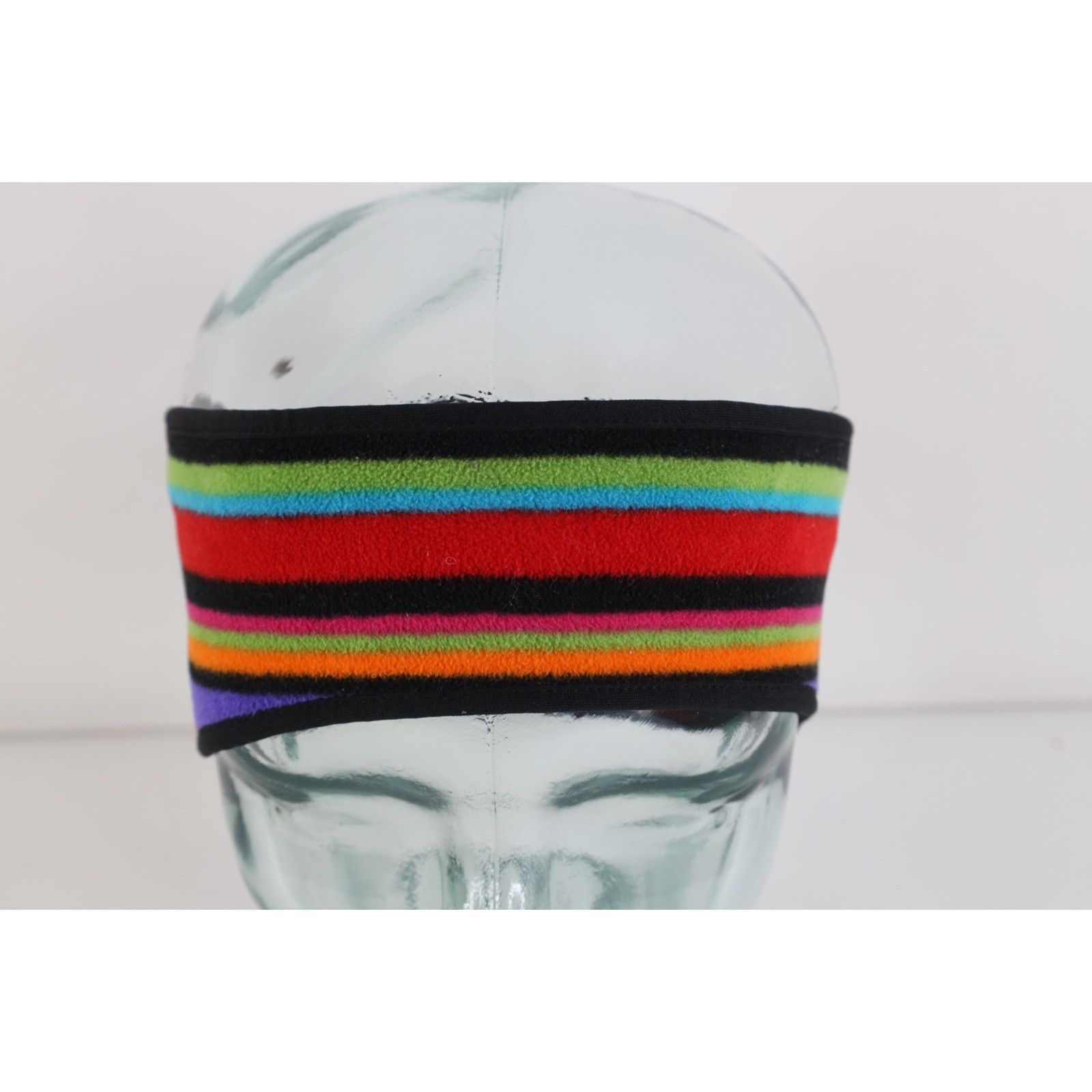 Vintage Vintage 90s Rainbow Striped Fleece Winter Headband Size ONE SIZE - 2 Thumbnail