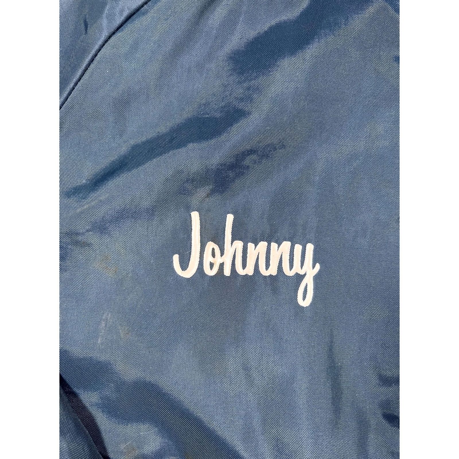 Holloway VINTAGE Holloway Jacket Mens L Blue Satin Varsity Eight Ball Champs 80s USA Nylon Quilted Lined Snap Front Sports Size US L / EU 52-54 / 3 - 5 Thumbnail