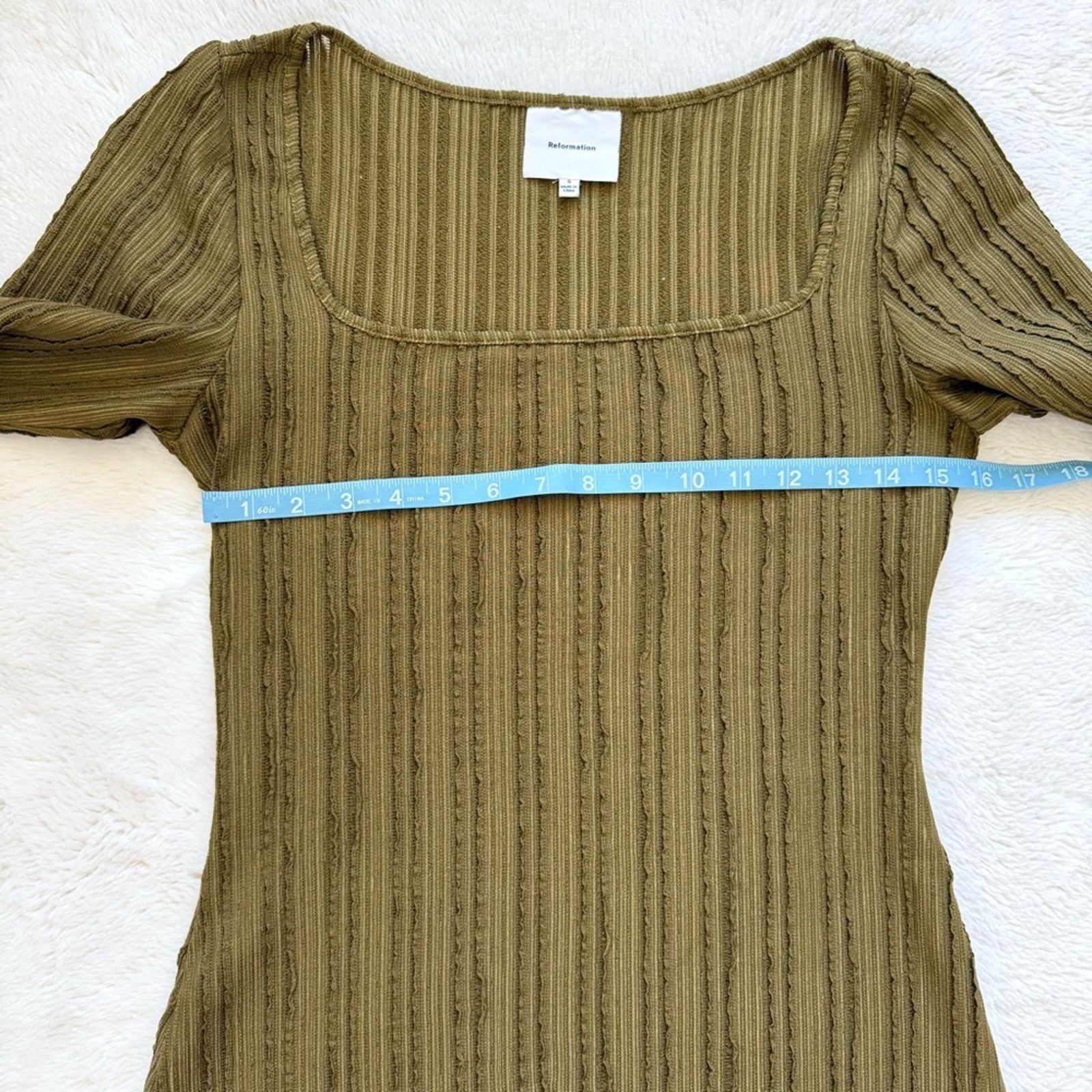 Reformation Reformation women ribbed dress in green size S Size S / US 4 / IT 40 - 8 Thumbnail