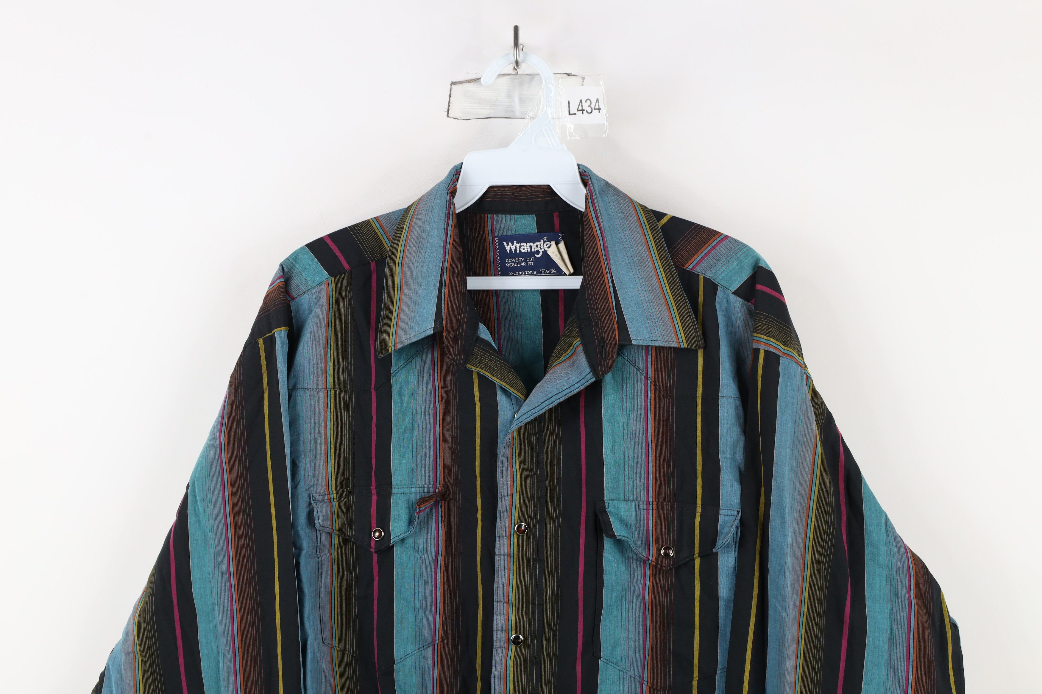 Vintage × Wrangler Vintage 90s Wrangler Rainbow Striped Button Shirt USA Size US M / EU 48-50 / 2 - 2 Thumbnail