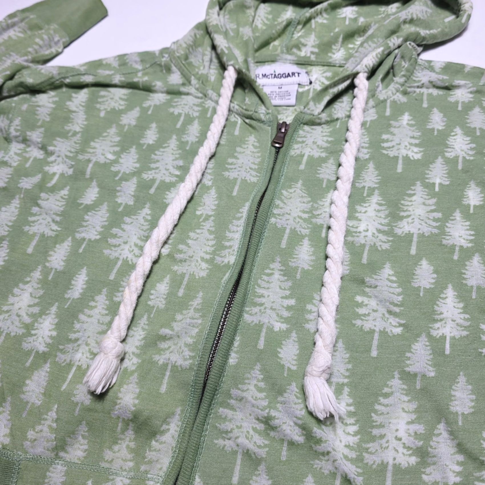Vintage VINTAGE T.R. McTaggart Womens Full Zip Boho Thin Hoodie Green Pine Tree Aop Medium Y2k Mens Womens Size M / US 6-8 / IT 42-44 - 6 Thumbnail