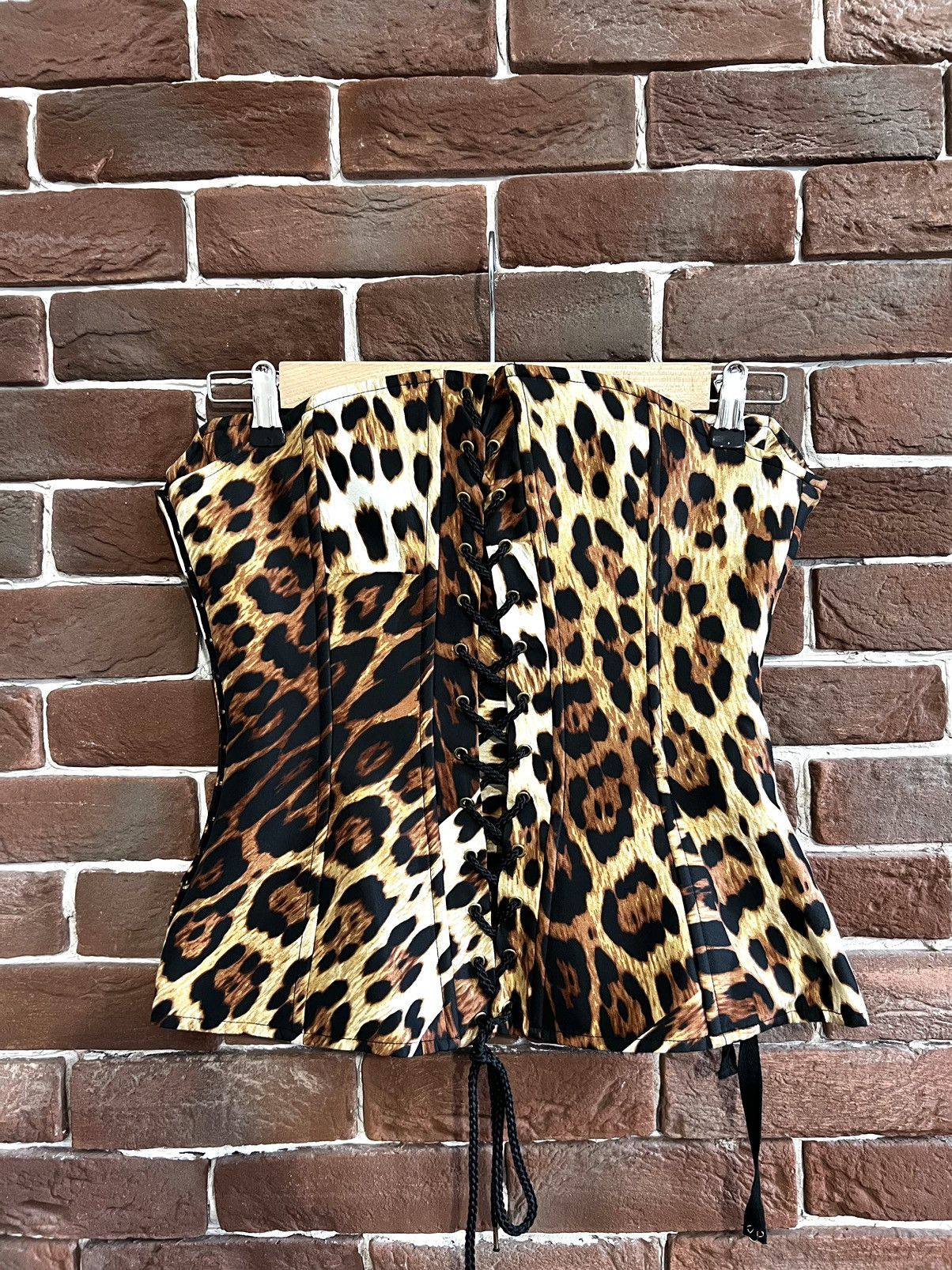 image of Roberto Cavalli H&M Leopard Silk Corset Designer Hype Grail, Women's (Size XL)