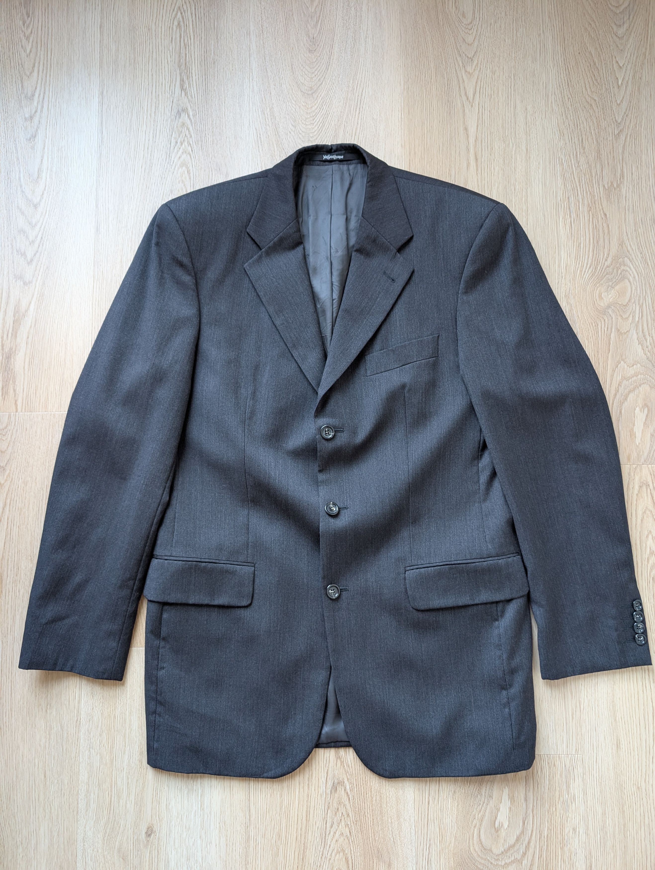 Yves Saint Laurent Yves Saint Laurent Mens Vintage YSL Suit Blazer 100% Wool Size 50R - 1 Thumbnail