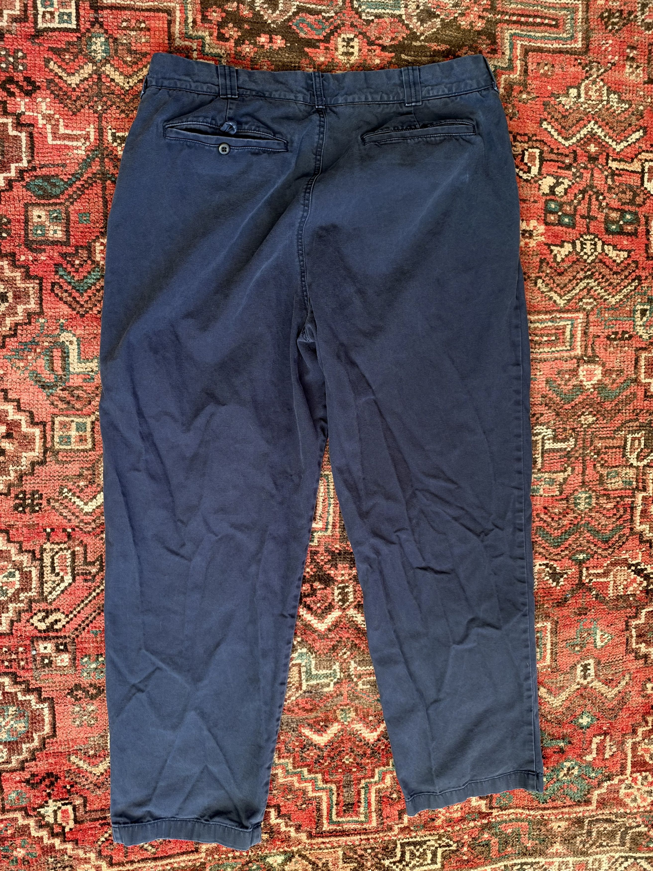 J.Crew J.Crew Garment Dyed Canvas Wide Fit Trousers in Navy, 38x32 Size US 38 / EU 54 - 2 Thumbnail