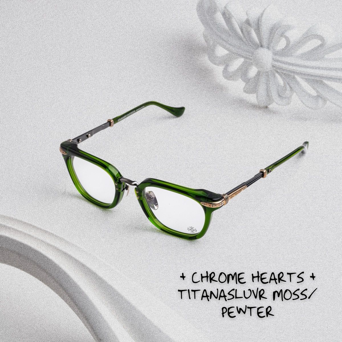 Chrome Hearts CHROME HEARTS TITANASLUVR MOSS/ PEWTER GLASSES Size ONE SIZE - 1 Thumbnail