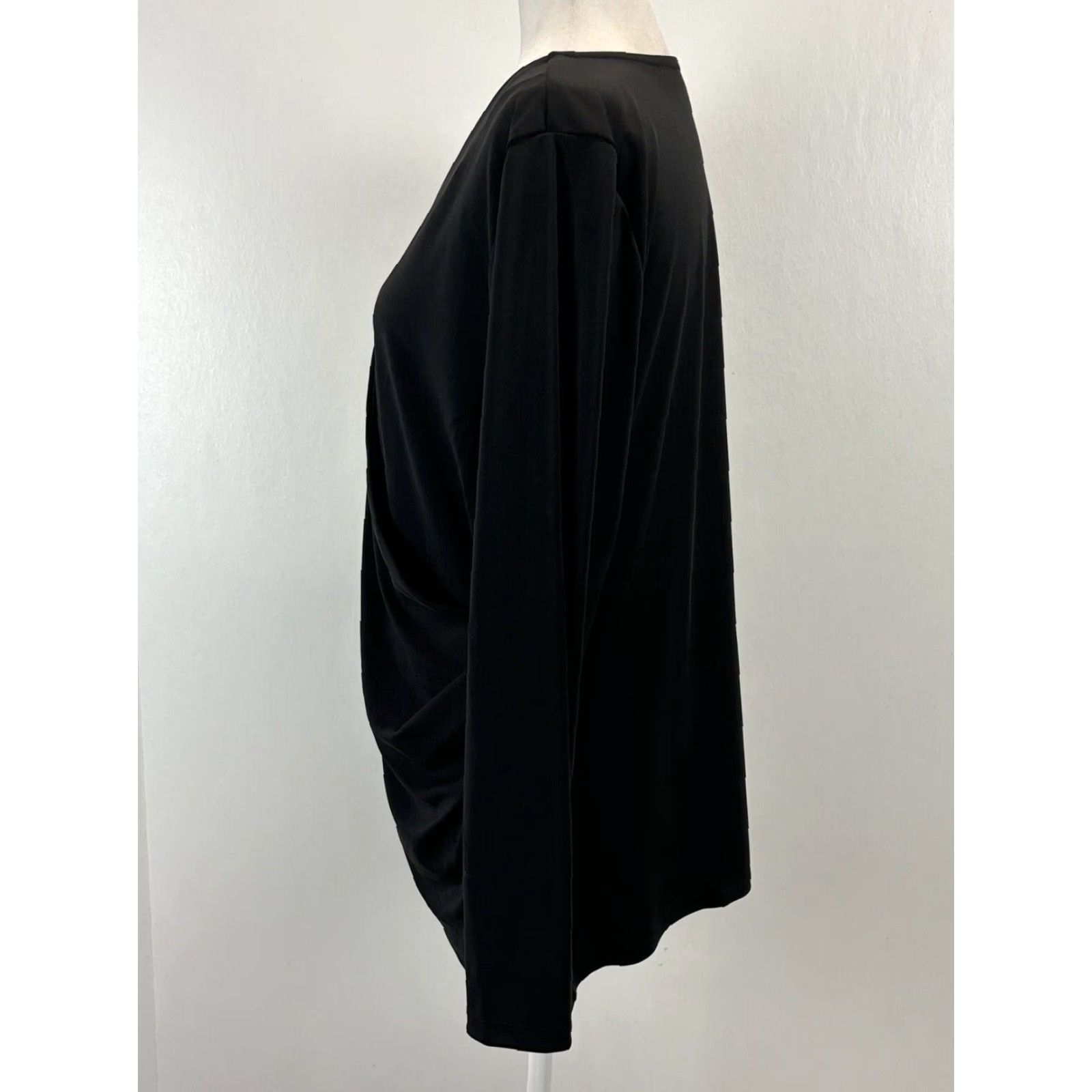 Talbots Talbots NEW! Black Faux Wrap Top Shirt 2XP Plus Petites Long Sleeve V-Neck Pants? Size XXL / US 16-18 / IT 52-54 - 2 Thumbnail