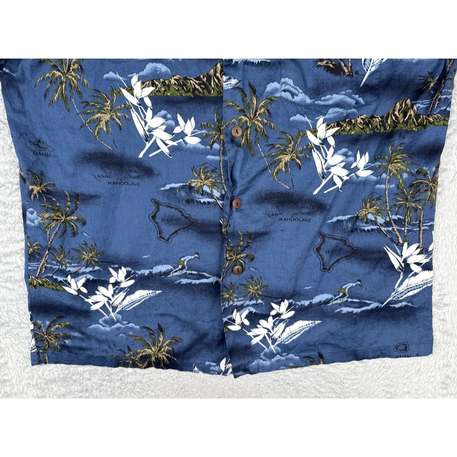 Vintage Palmwave Shirt Palmwave Blue Floral 100% Cotton Short Sleeve Button-Up | 2XL Mens Adult Hawaiian Pattern Classic? Size US XXL / EU 58 / 5 - 5 Thumbnail