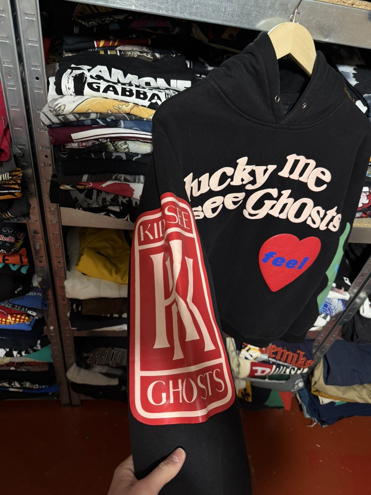 Rap Tees Lucky Me I see Ghosts Kanye West Style Rap Hoodie Y2K Hype Size US L / EU 52-54 / 3 - 5 Thumbnail