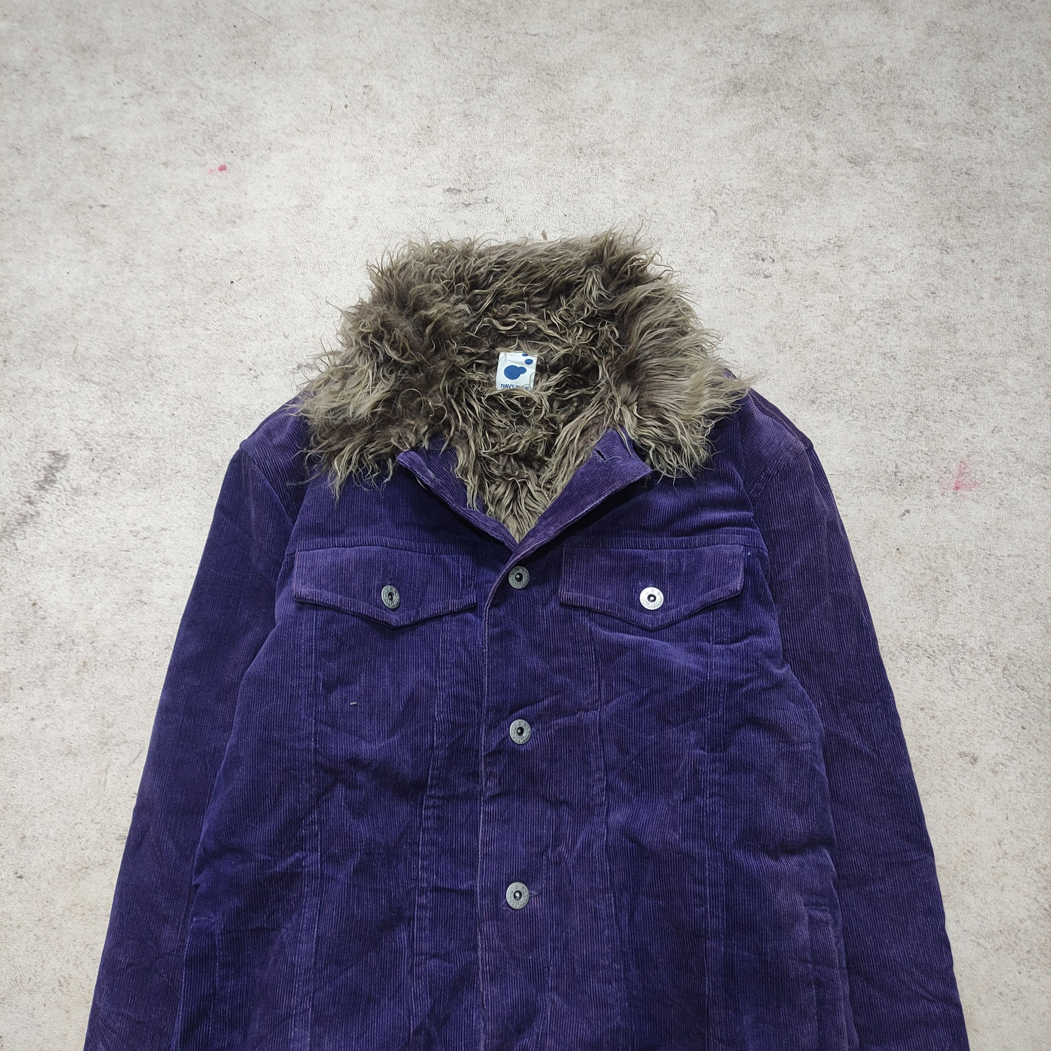 Tornado Mart Navy Blue Fur Jacket Vkei Japanese 2000s Archive Size US L / EU 52-54 / 3 - 7 Thumbnail