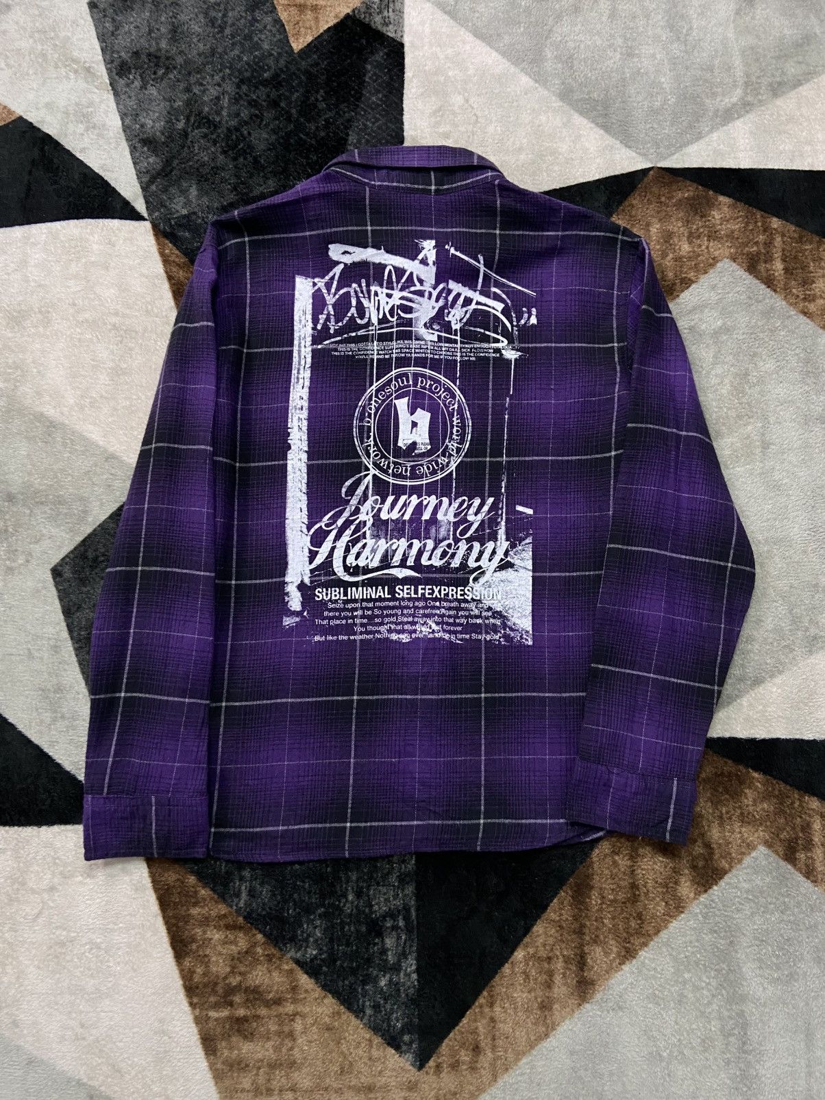 Hysteric Glamour Rare 00s B-One Soul Project Poem Grafitti Veterano Plaid Size US M / EU 48-50 / 2 - 4 Thumbnail