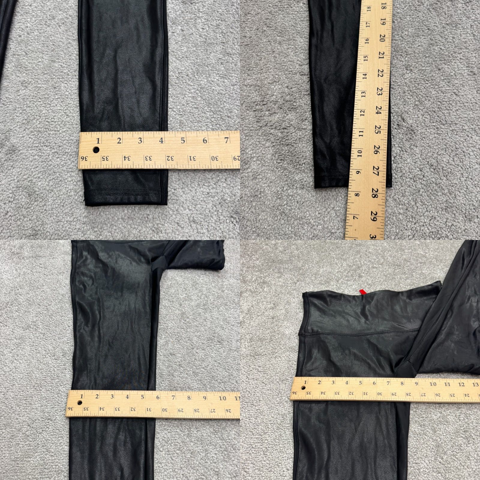 Spanx SPANX Leggings Shapewear Activewear Womens Large Black Faux Leather High Rise 26W 28Inseam Compression M/L Women's 90s Athleisure Size 36" / US 14 / IT 50 - 8 Thumbnail