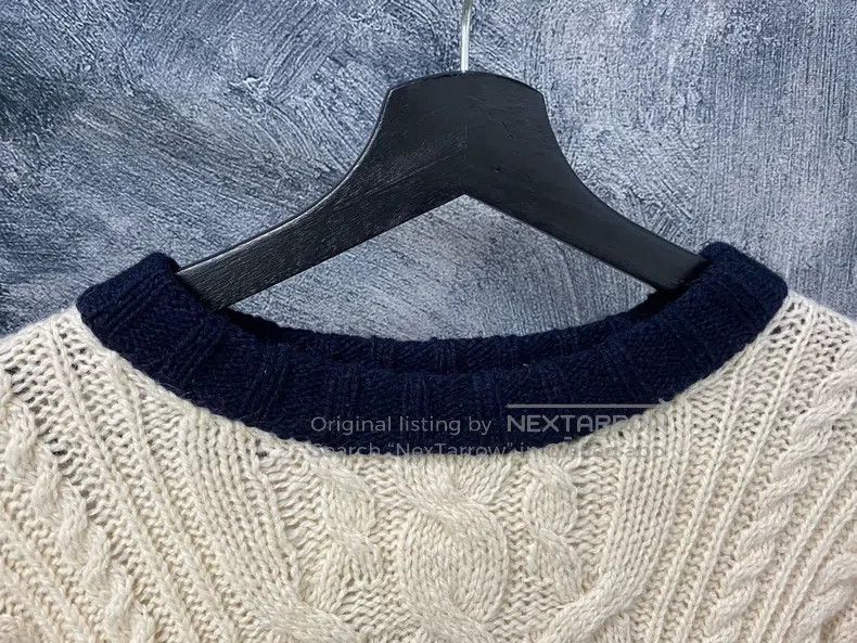 Thom Browne Thom Browne Round Neck Crewneck Wool Sweater - White Size US L / EU 52-54 / 3 - 3 Thumbnail