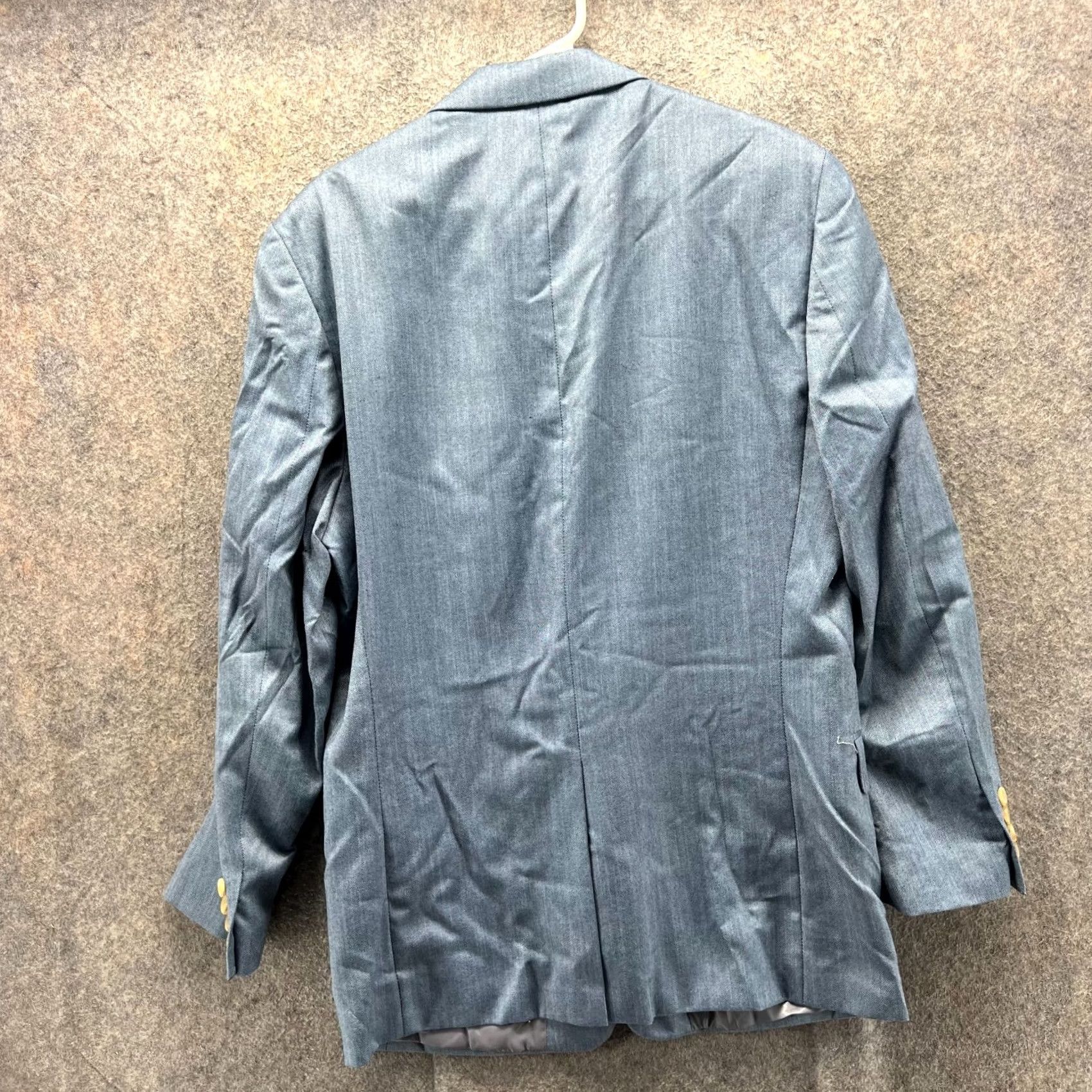 Ralph Lauren VINTAGE? No — Lauren Ralph Lauren Blazer Mens 40R Blue Two Button Sport Coat Polyester Rayon Jacket Single-Breasted Tailored Suit Coat Shirt Size 40R - 2 Thumbnail