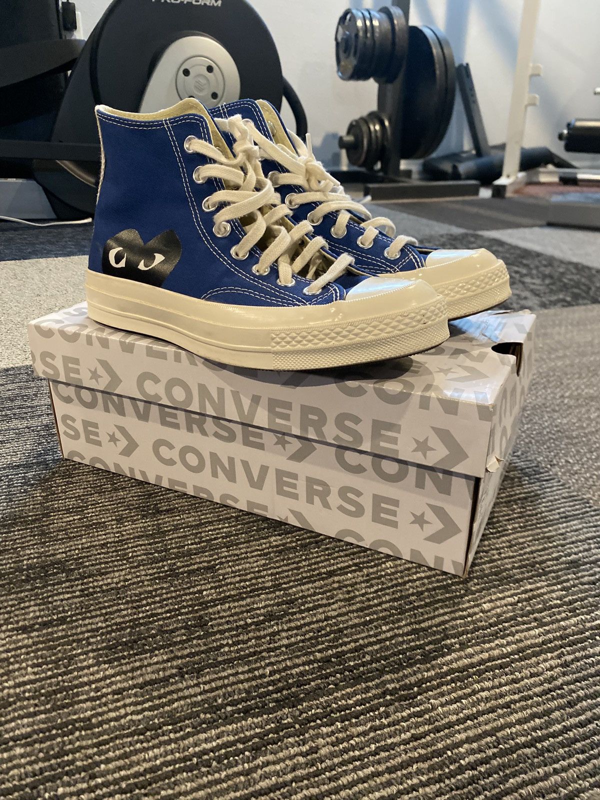 Comme des Garcons COMME DES GARCONS PLAY X CONVERSE CHUCK 70 HIGH BLUE QUARTZ Size US 6.5 / EU 39-40 - 6 Thumbnail