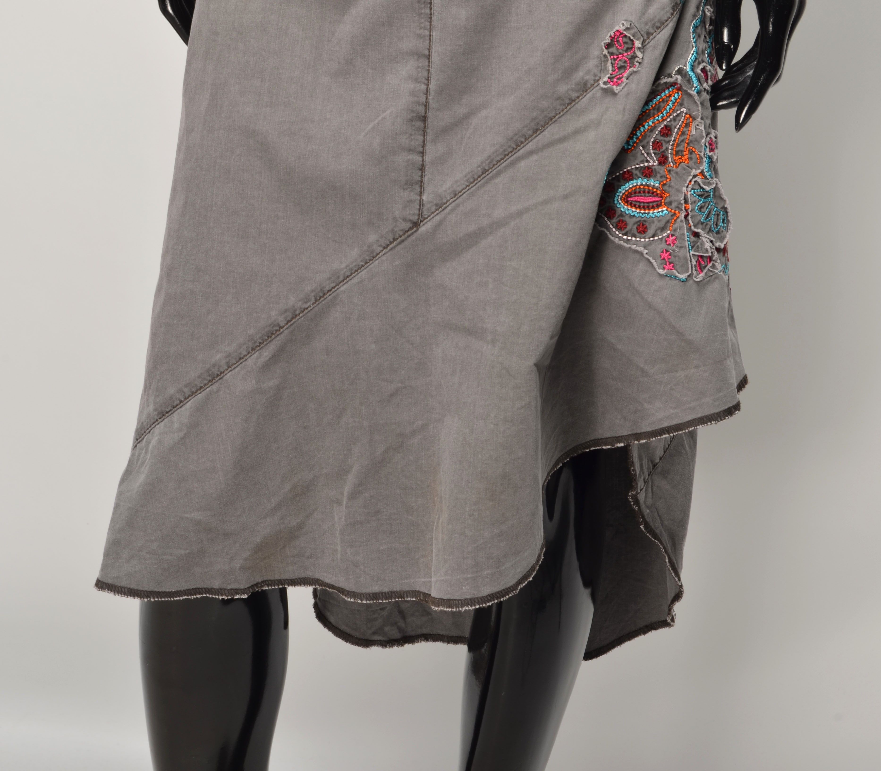 New Look Vintage New Look Y2K Embroidered Asymmetrical Skirt Size 32" / US 10 / IT 46 - 3 Thumbnail