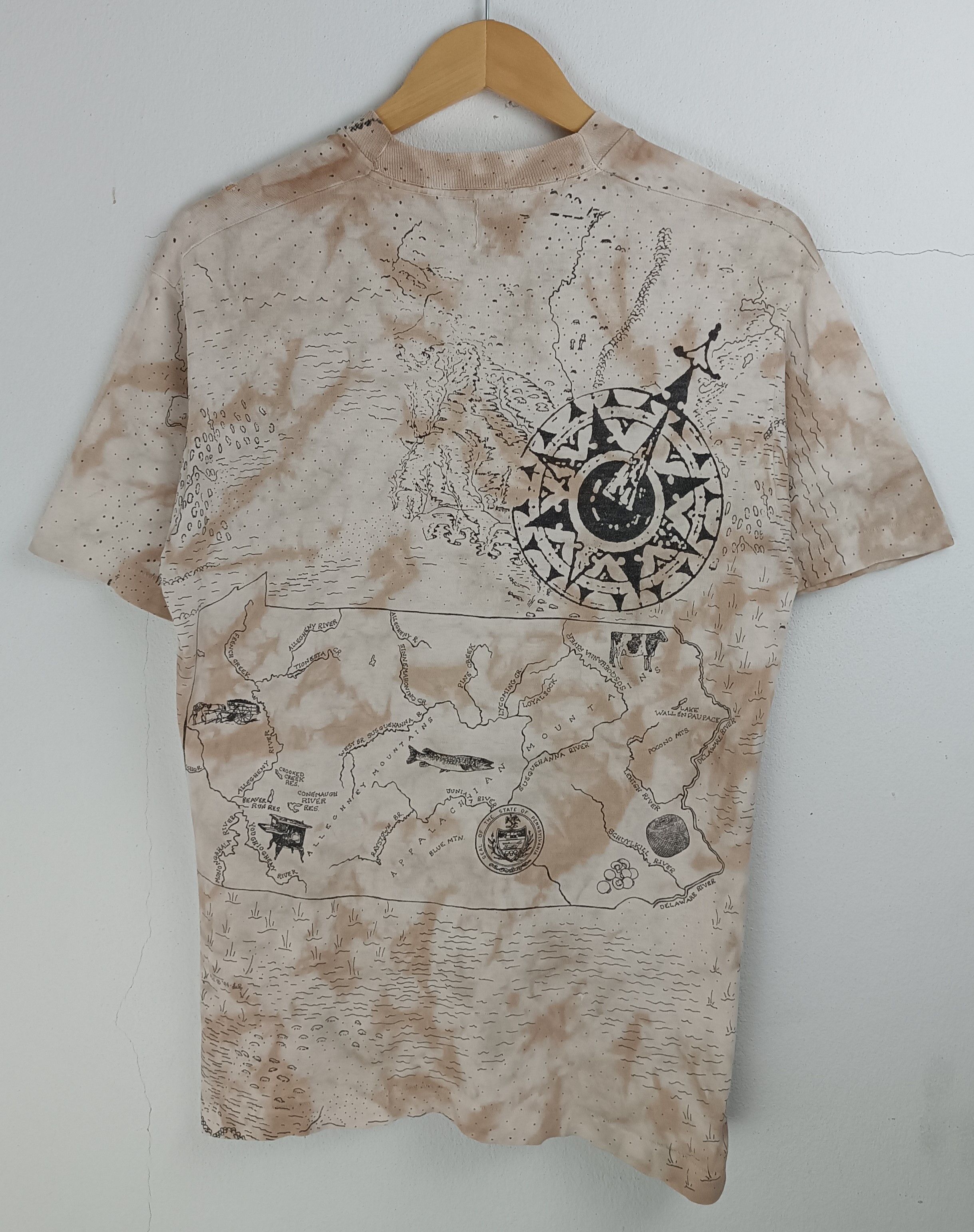Vintage VINTAGE 90'S PENNSYLVANIA STATE AOP MAP TEE VERY RARE OVP Size US M / EU 48-50 / 2 - 4 Thumbnail