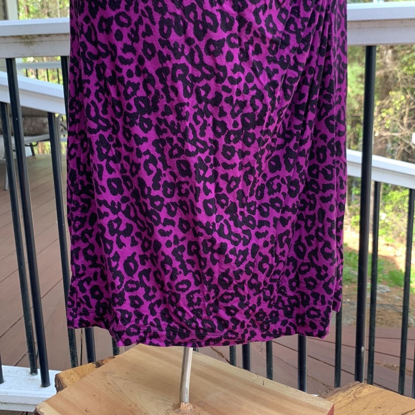 Loft Loft purple leopard print bodycon stretch knit dress Size M / US 6-8 / IT 42-44 - 5 Thumbnail