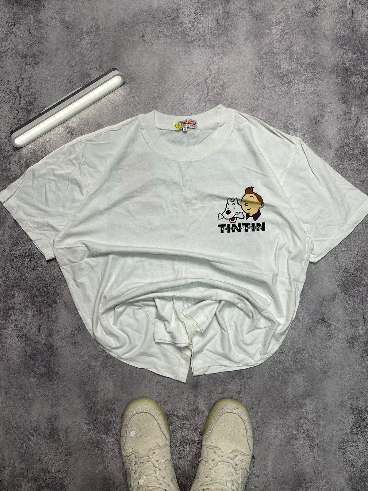 Cartoon Network Vtg Tintin Blue Lotus Comic Graphic Tee XL Size US XL / EU 56 / 4 - 2 Thumbnail