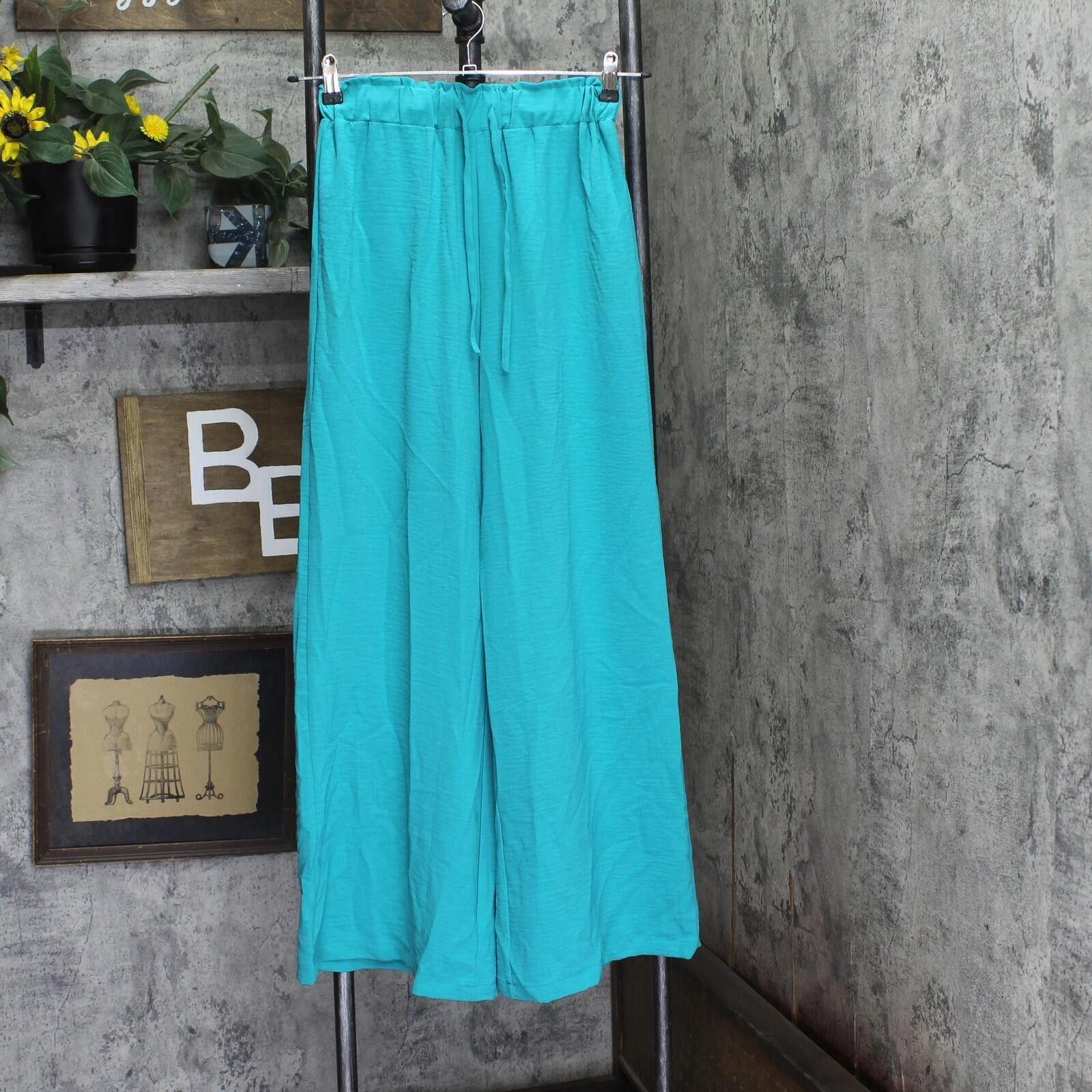 Other Nwt Cupshe Drawstring Wide Leg Pants Aqua Blue Green Xs Size 26" / US 2 / IT 38 - 1 Thumbnail