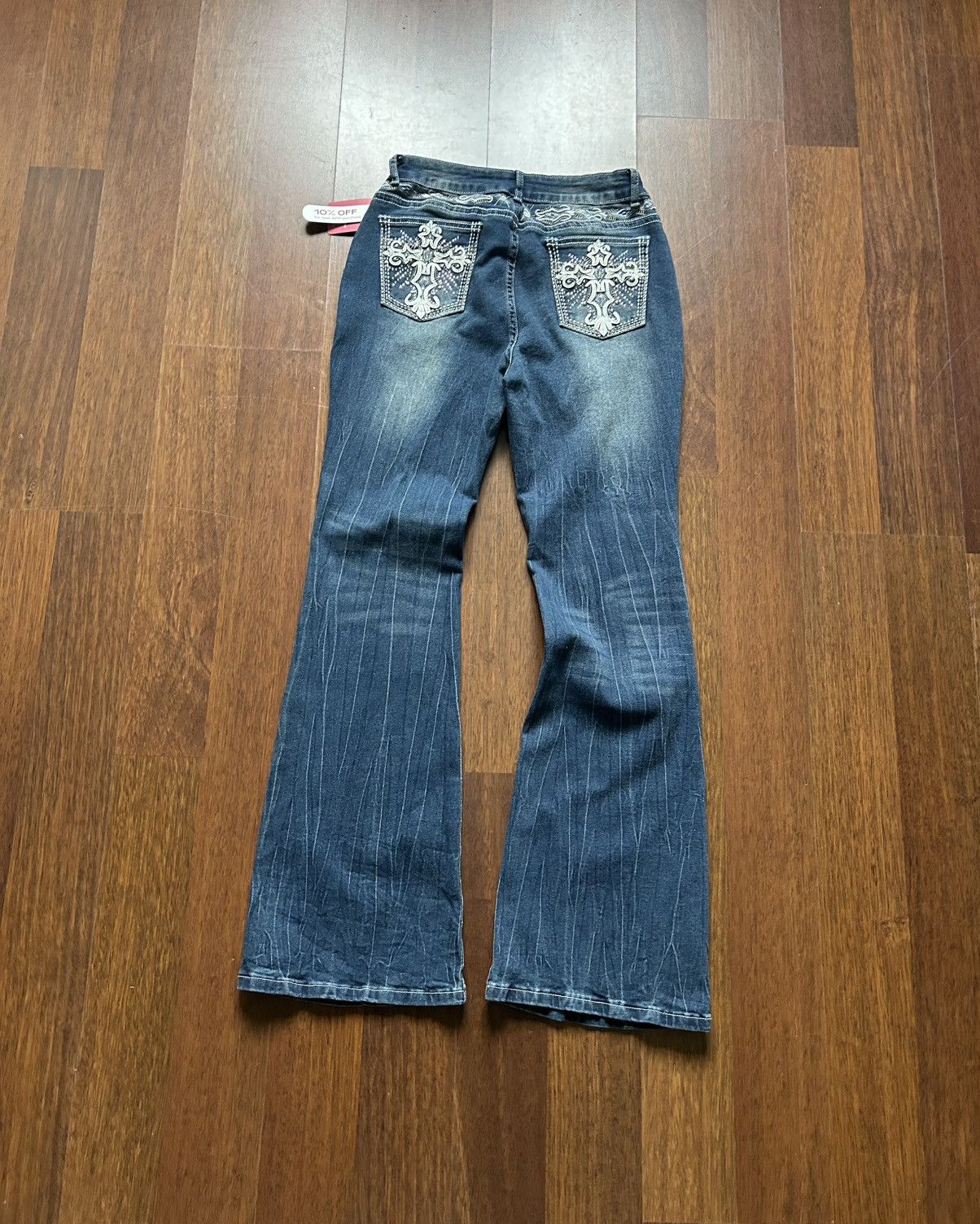 Japanese Brand Vintage Flared Boot Cut Denim Jeans Y2K Streetwear Size 38 Size 28" / US 6 / IT 42 - 1 Thumbnail