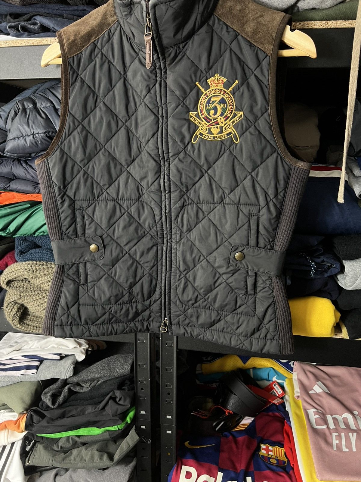 Polo Ralph Lauren Ralph Lauren Sport Quilted Vest Women Black Suede Trim Logo Size M / US 6-8 / IT 42-44 - 3 Thumbnail