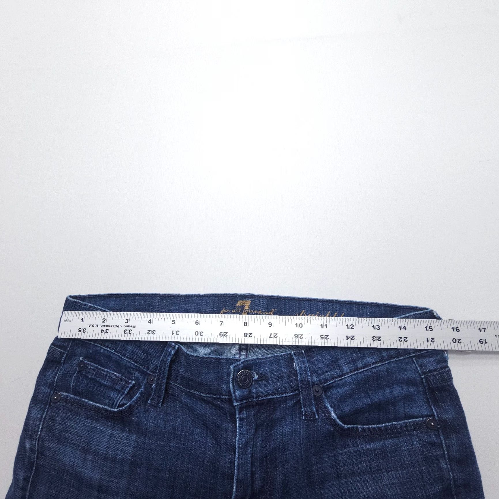 7 For All Mankind 7 For All Mankind Jeans Womens 27 Straight Dark Wash Low Rise 2000s Vintage No N/A Size 27" / US 4 / IT 40 - 6 Thumbnail