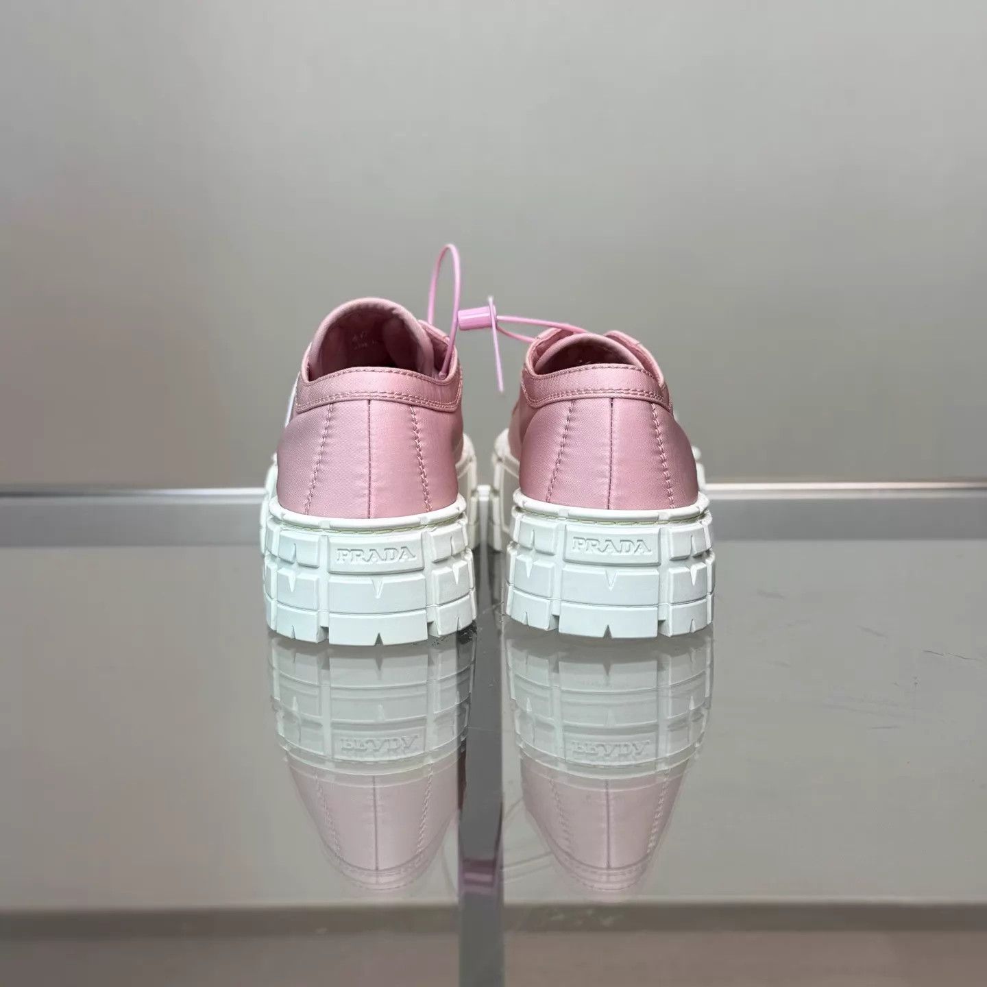 Prada Prada Triangle Pink Nylon Platform Cracker Wmns 36 Size US 5.5 / IT 35.5 - 4 Thumbnail