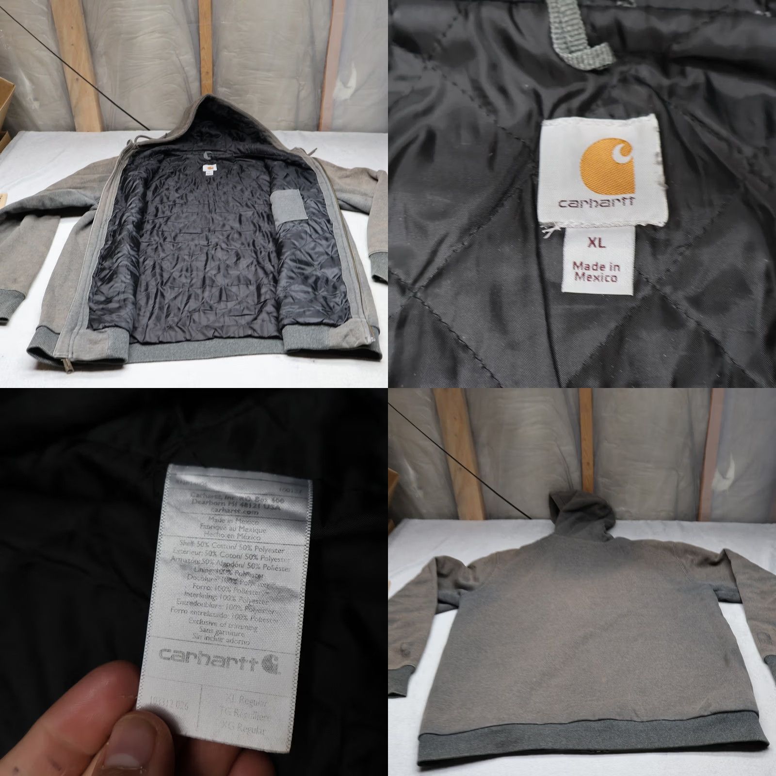 Carhartt VINTAGE Carhartt Jacket Men XL Gray Rain Defender Full Zip Quilted Hoodie Lined Outdoor Size US XL / EU 56 / 4 - 8 Thumbnail
