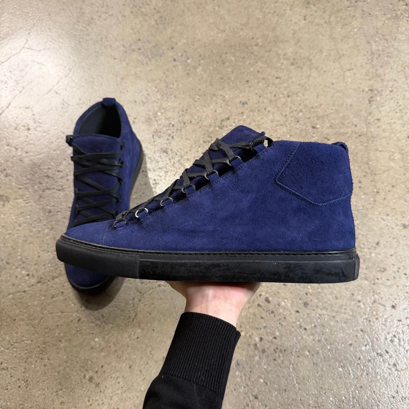 Balenciaga Balenciaga Suede Arena Sneakers (Blue) Size US 12 / EU 45 - 2 Thumbnail