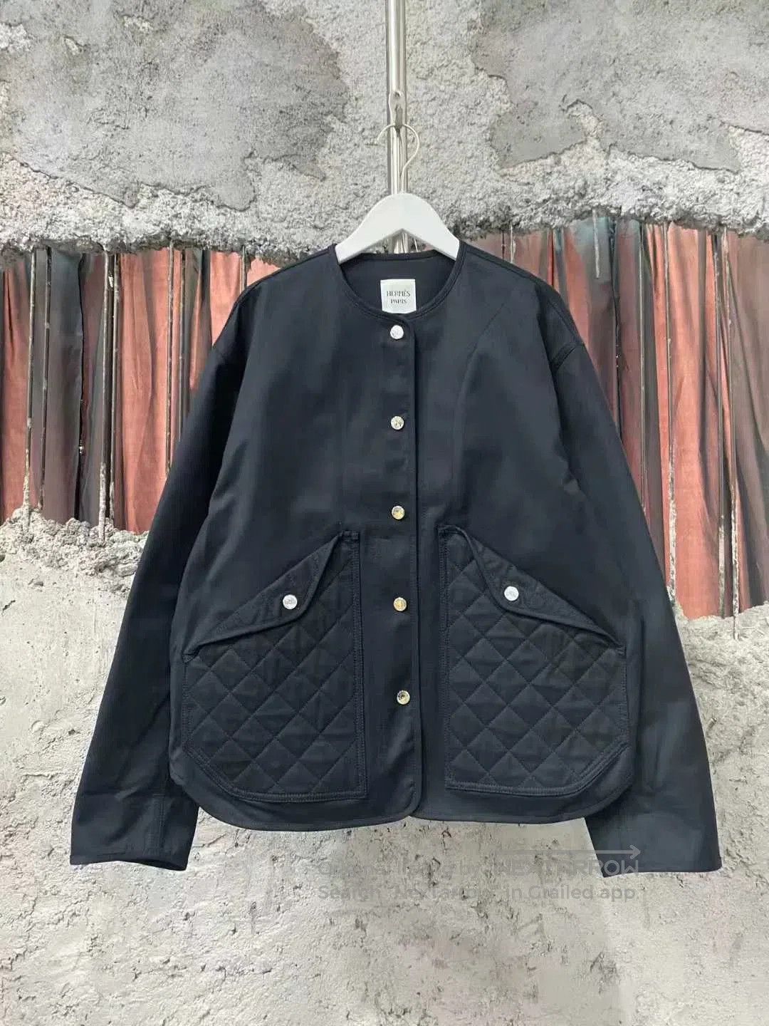 Hermes Hermes Black Diamond Quilted Cotton Jacket. Size M / US 6-8 / IT 42-44 - 1 Thumbnail