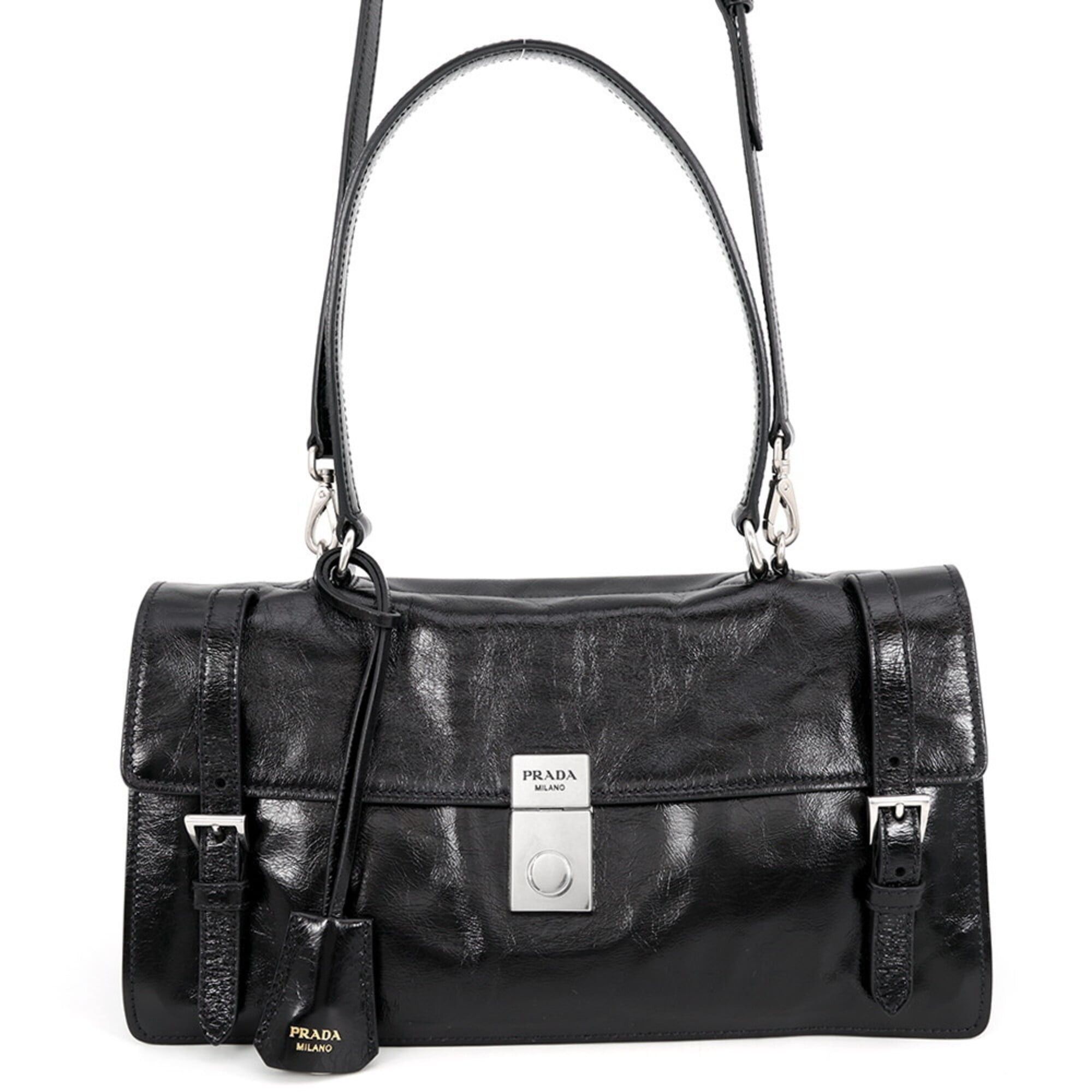 Prada Prada handbag, leather, 1BN026, PRADA 2-way shoulder bag, black, Size ONE SIZE - 1 Thumbnail