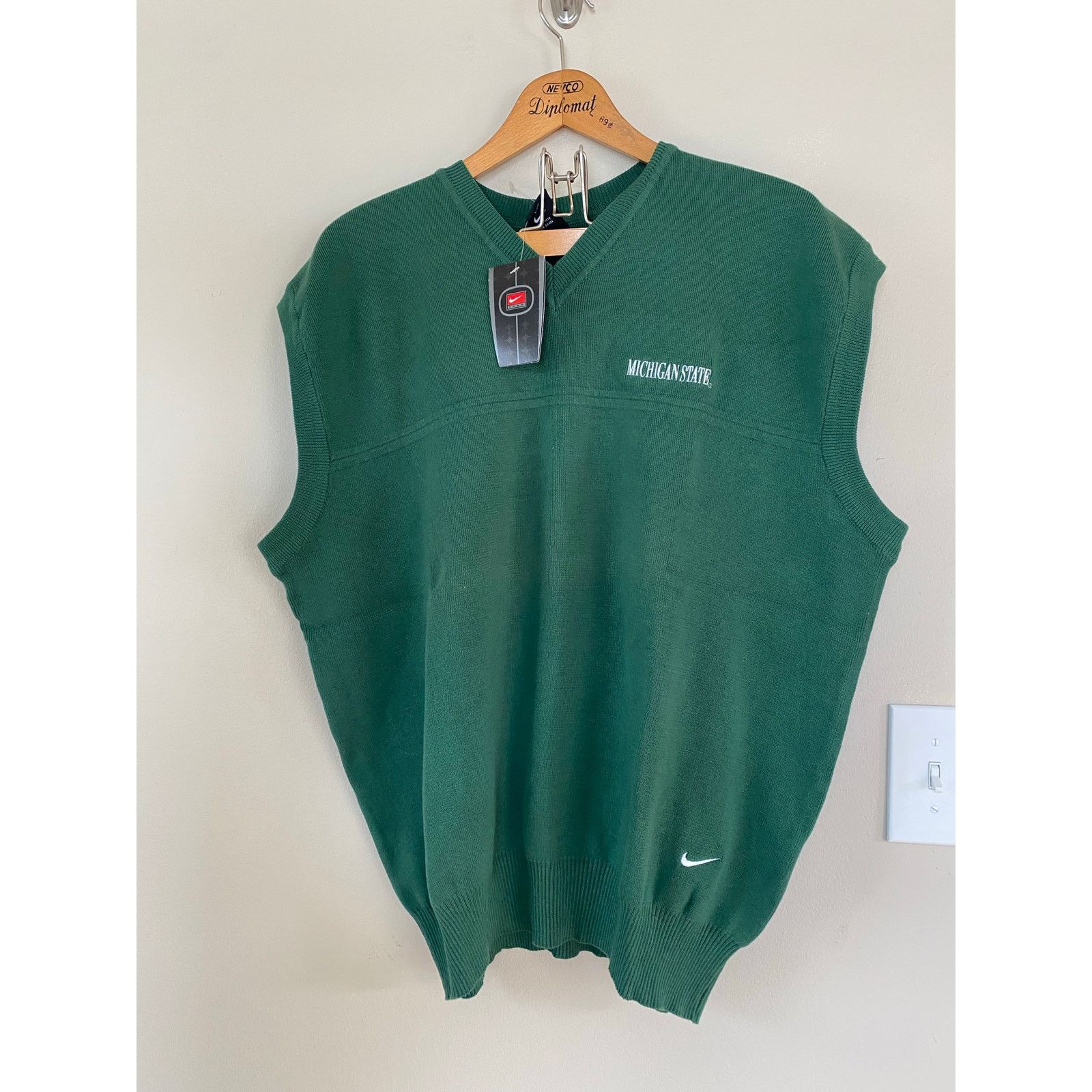 Vtg new Nike Team Michigan State Spartans sweater vest XL