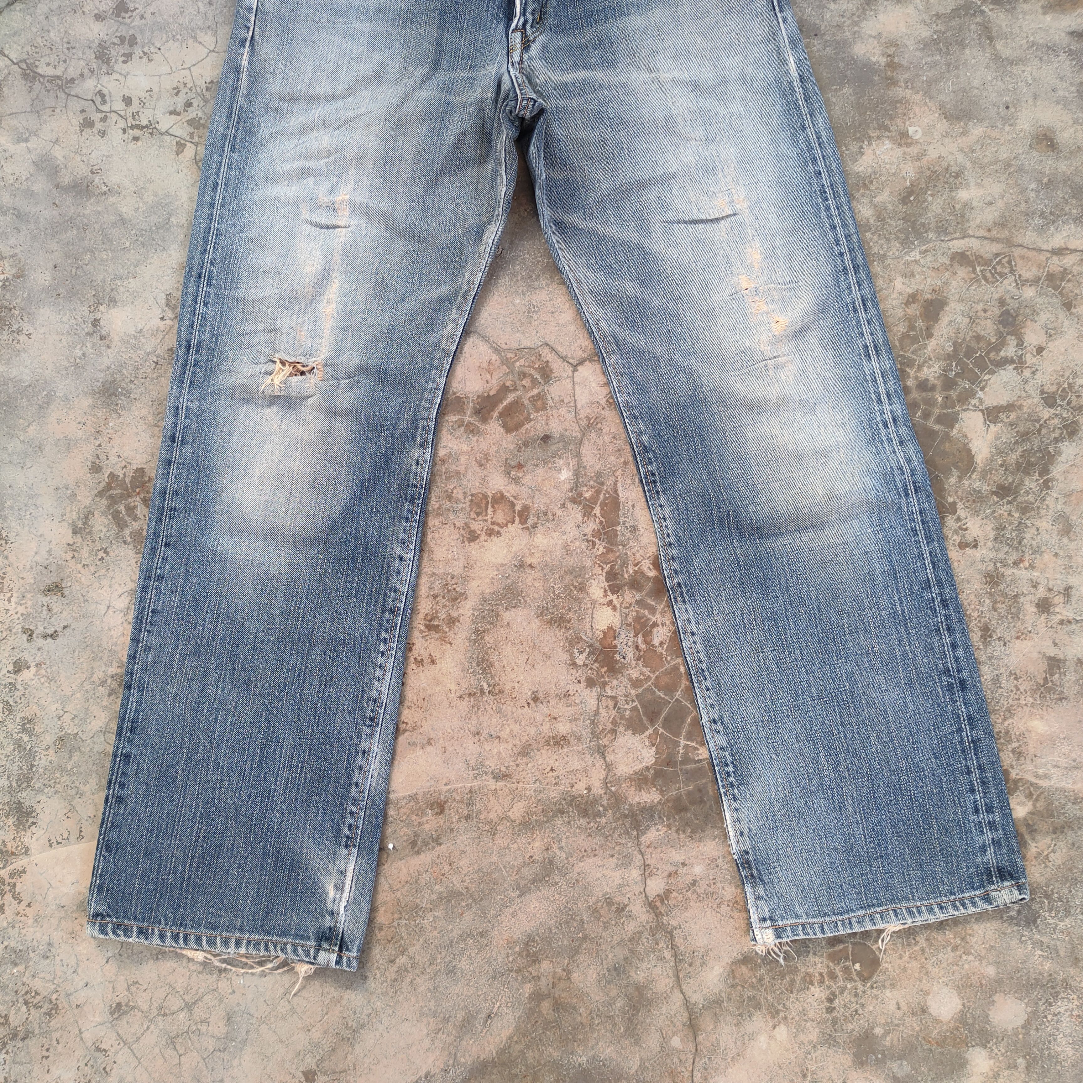 Edwin W31 VINTAGE EDWIN 505 ZX FADED RUSTY DISTRESSED JEAN DENIM Size US 31 - 4 Thumbnail
