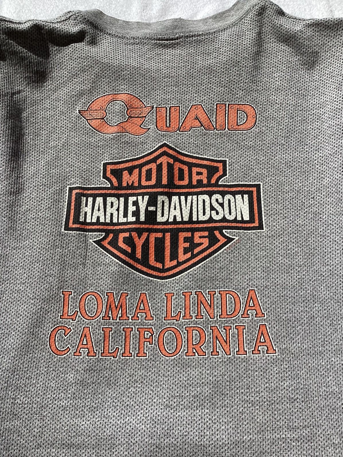 Harley Davidson × Vintage Vtg 1990s Harley Davidson Loma Linda Cali gray thermal Tee Size US L / EU 52-54 / 3 - 5 Thumbnail