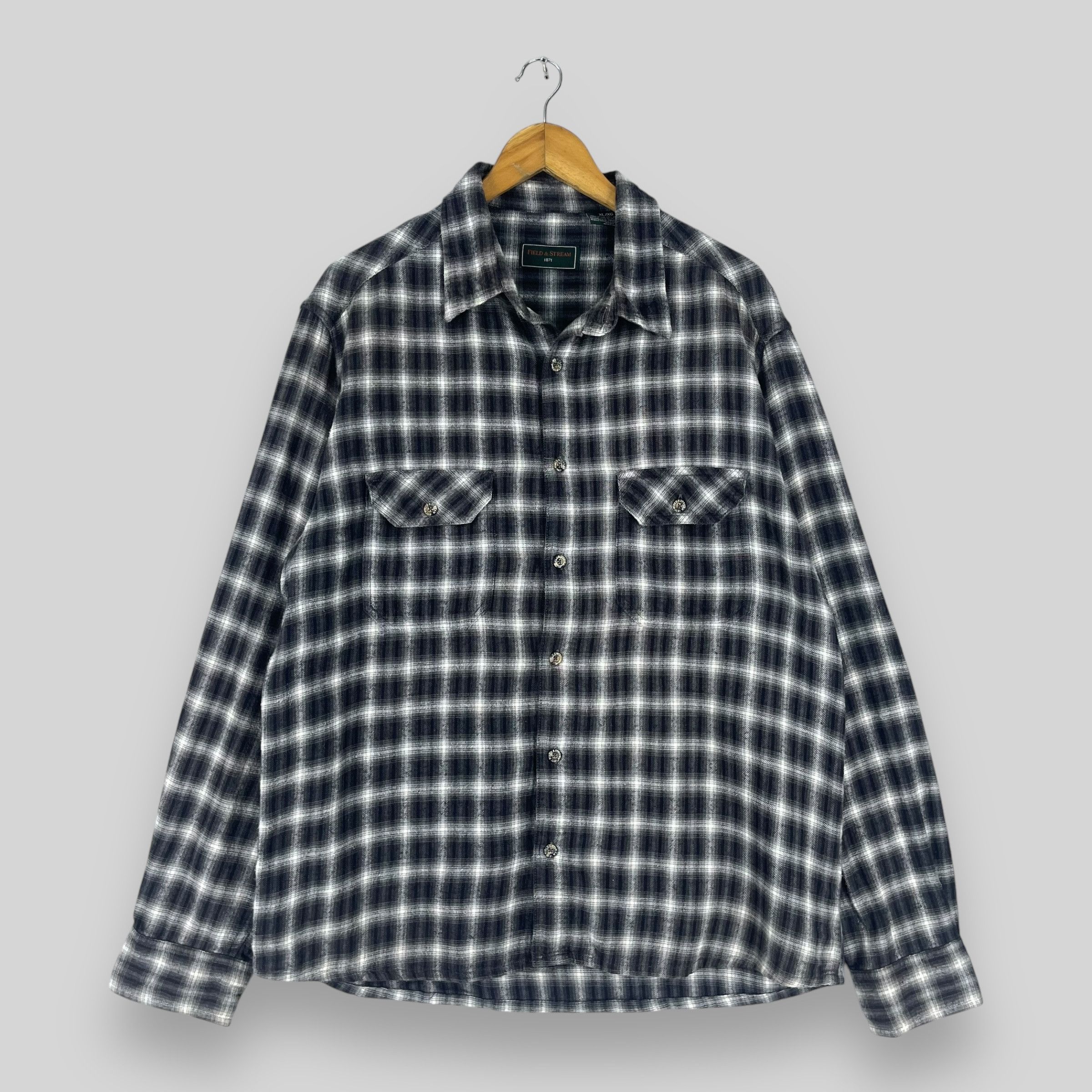 Flannel Vintage Plaid Shadow Double Pocket Flannel Button Up Size US XL / EU 56 / 4 - 1 Thumbnail