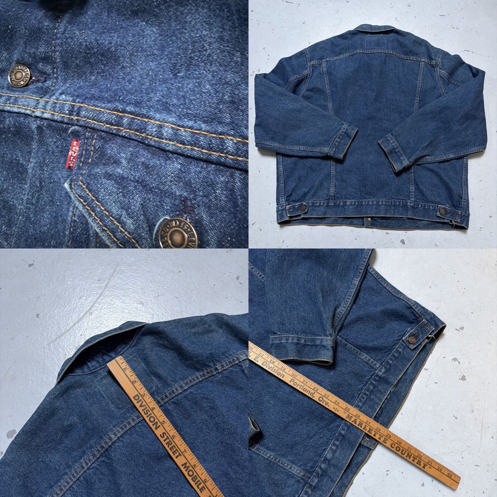 Levi's VINTAGE Levi’s 71506-0216 Denim Blue Trucker Jacket Shirt Unisex Adults 52 L USA 90s 80s Heritage Workwear Biker 52 L Mens Womens Girls Boys Size US L / EU 52-54 / 3 - 8 Thumbnail