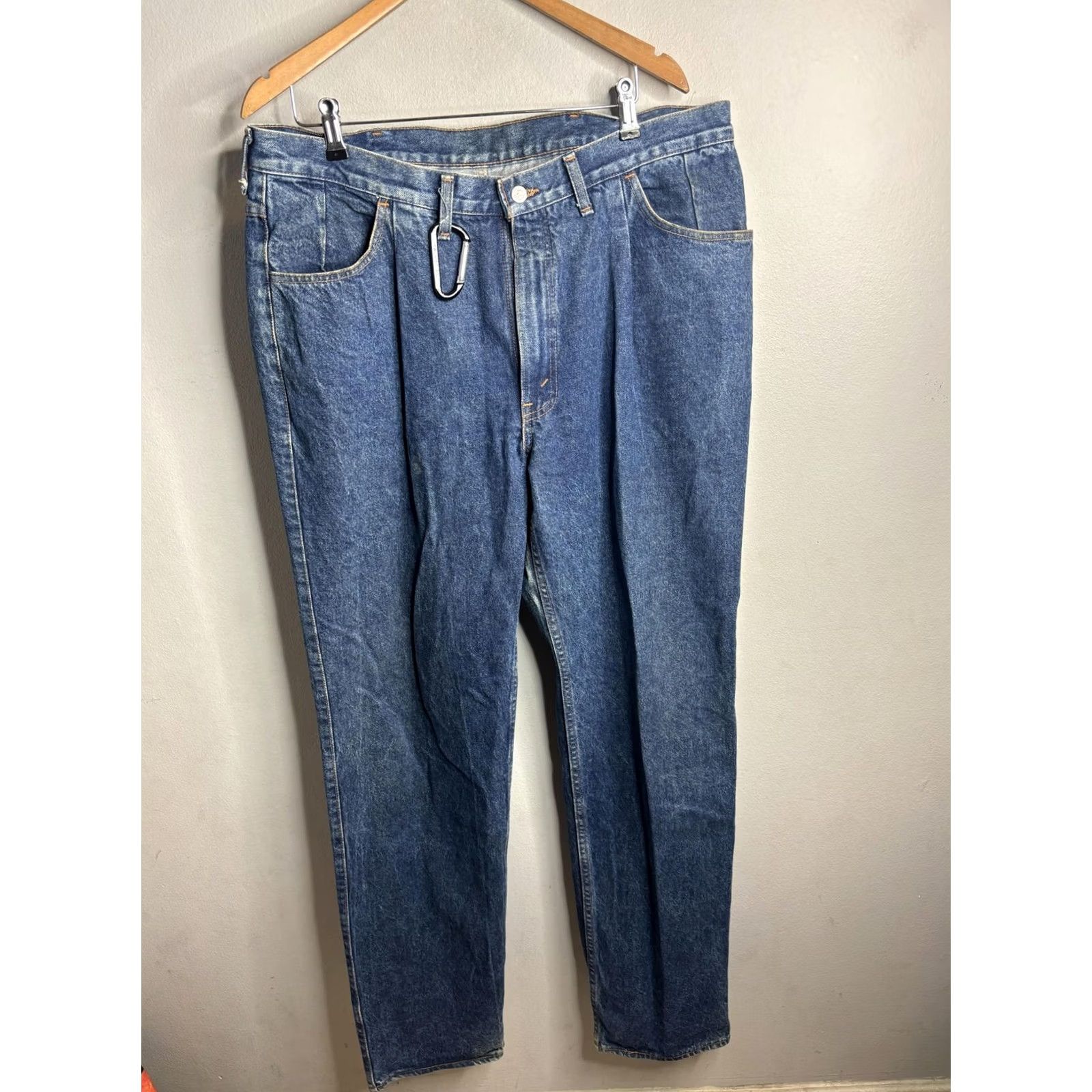 Harley Davidson Vintage Harley-Davidson Jeans Mens 40x36 Blue Tapered Eagle Patch USA 90s Mens Jeans Blue Denim Size US 40 / EU 56 - 4 Thumbnail