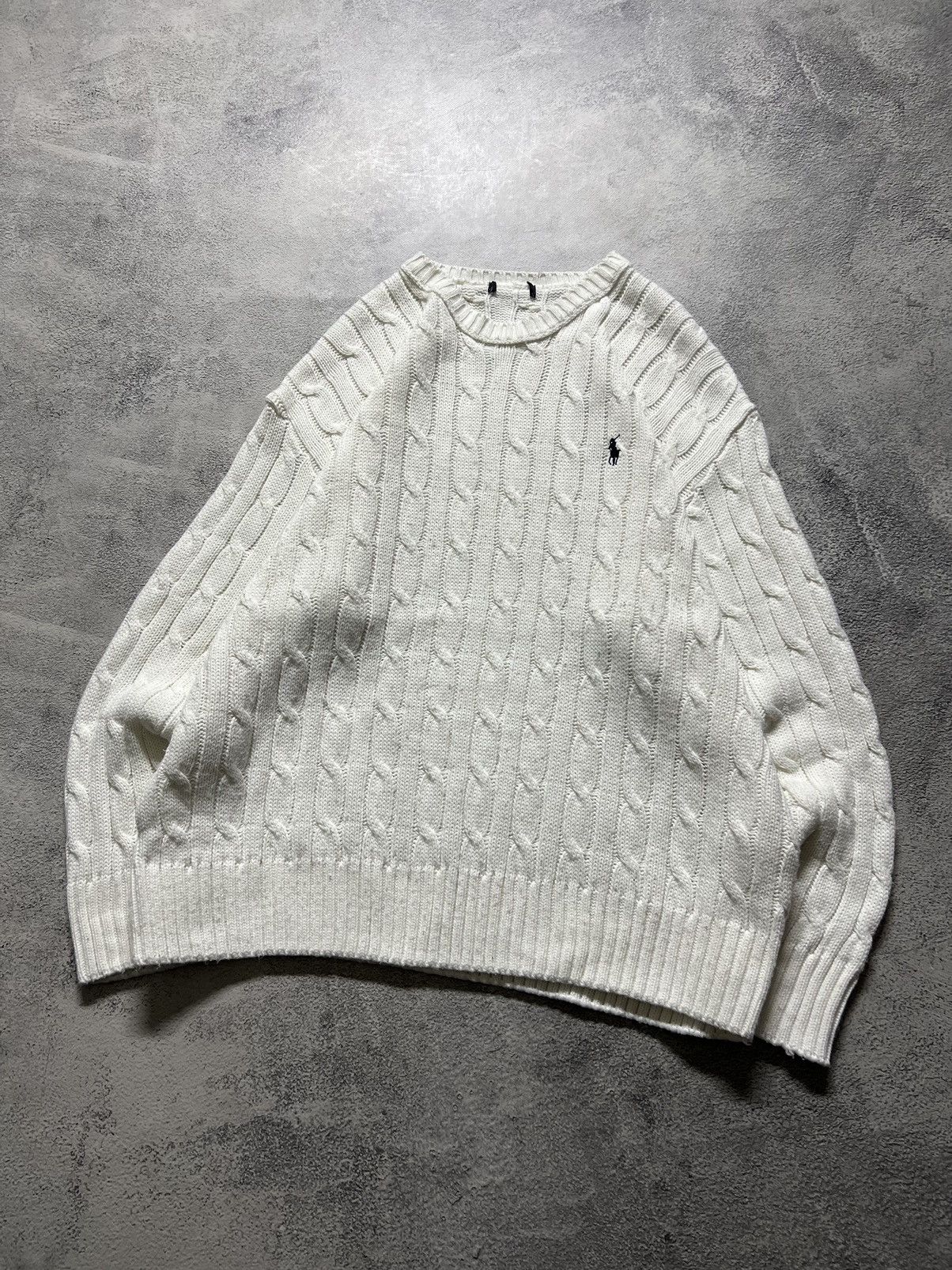 Polo Ralph Lauren × Vintage Vintage Y2k Polo By Ralph Lauren 🤍 Knit Sweater White 90’s Size US XL / EU 56 / 4 - 5 Thumbnail