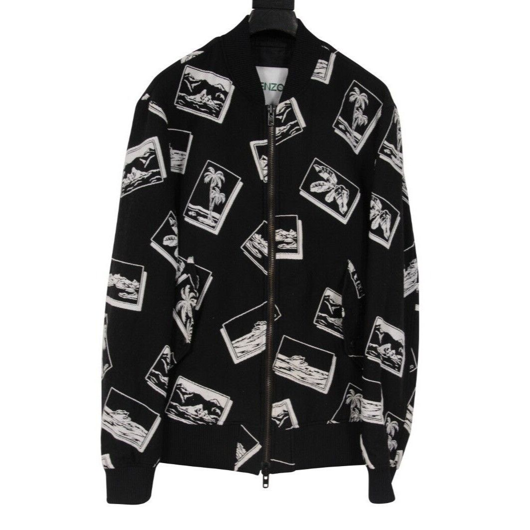 Kenzo Palm Tree Mountain Bomber Jacket Double Zipper - 02439 Size US S / EU 44-46 / 1 - 1 Thumbnail