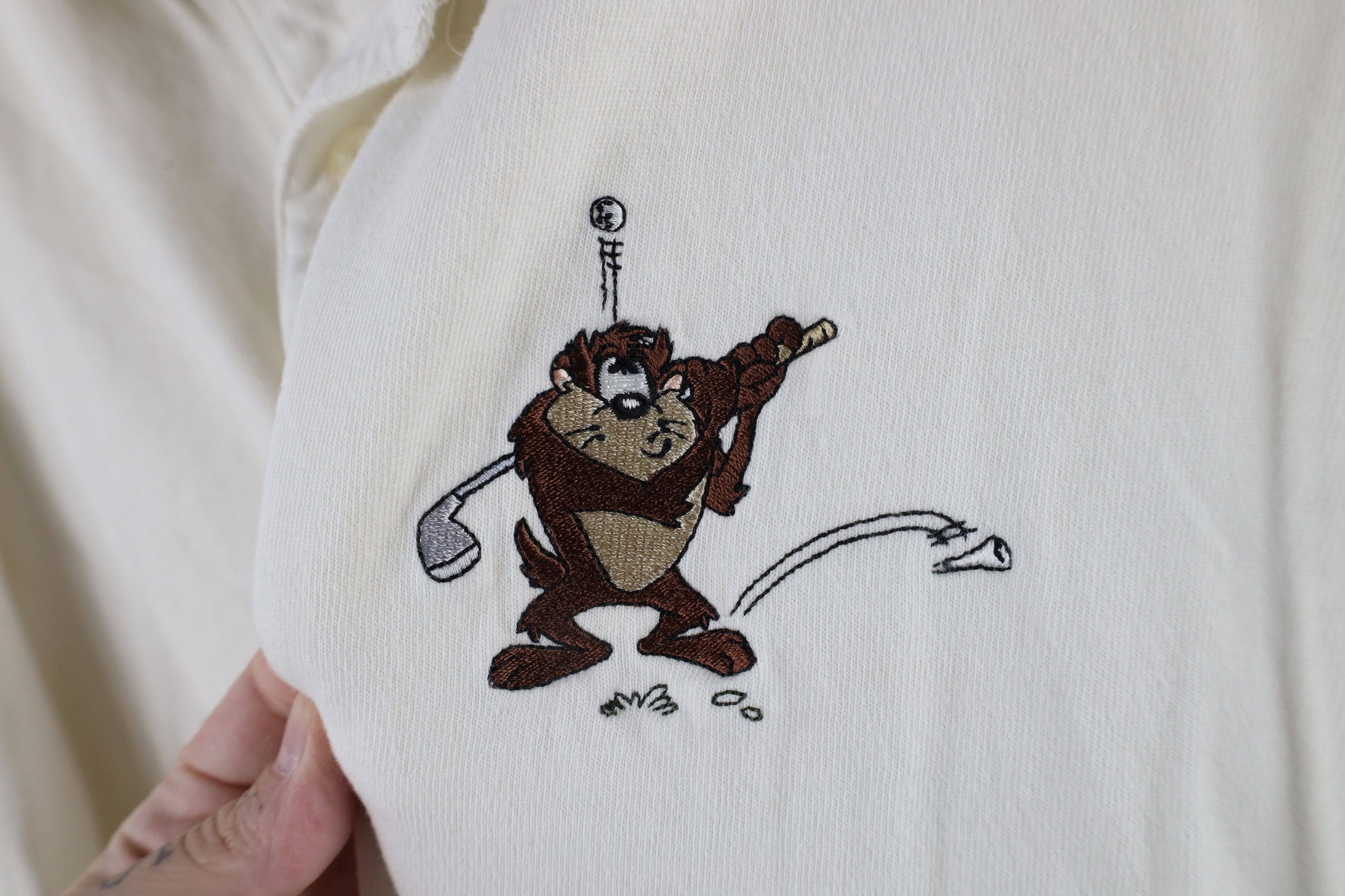 Vintage Vintage 90s Looney Tunes Taz Tazmanian Devil Golf Polo Shirt Size US XL / EU 56 / 4 - 4 Thumbnail