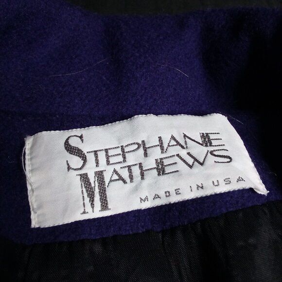 Other Vintage Stephane Matthews Double Breast Wool Overcoat Purple Size M / US 6-8 / IT 42-44 - 4 Thumbnail